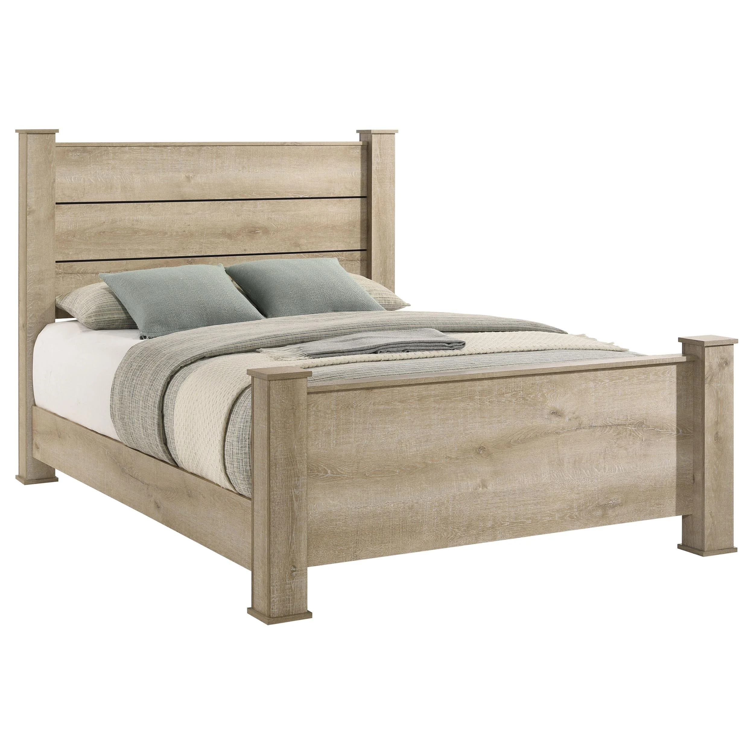 Oakglen Weathered Oak 55-inch Queen Panel Bed - Image 2