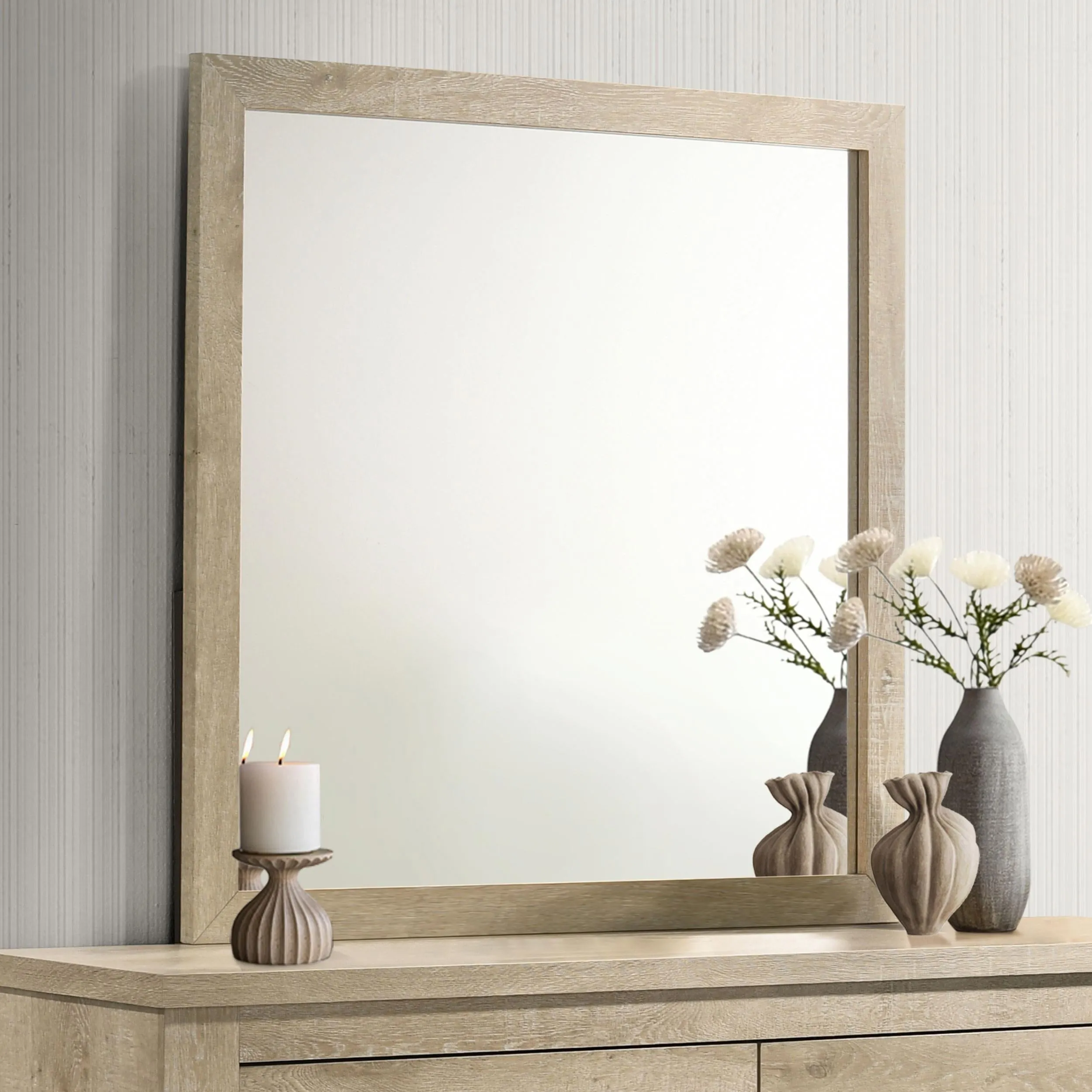 Oakglen Weathered Oak Dresser Mirror