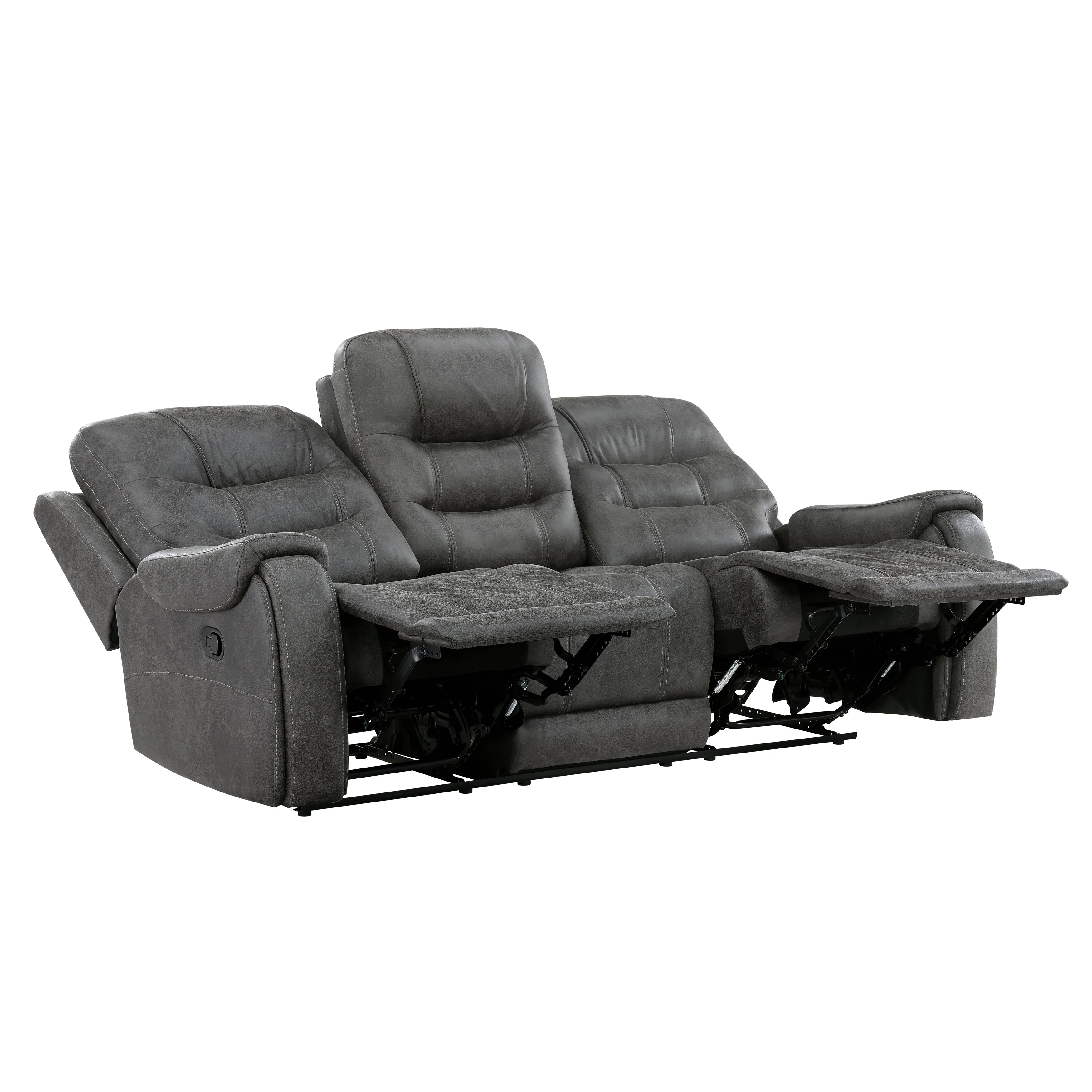 Oberon Dark Gray Double Reclining Living Room Set - Image 5