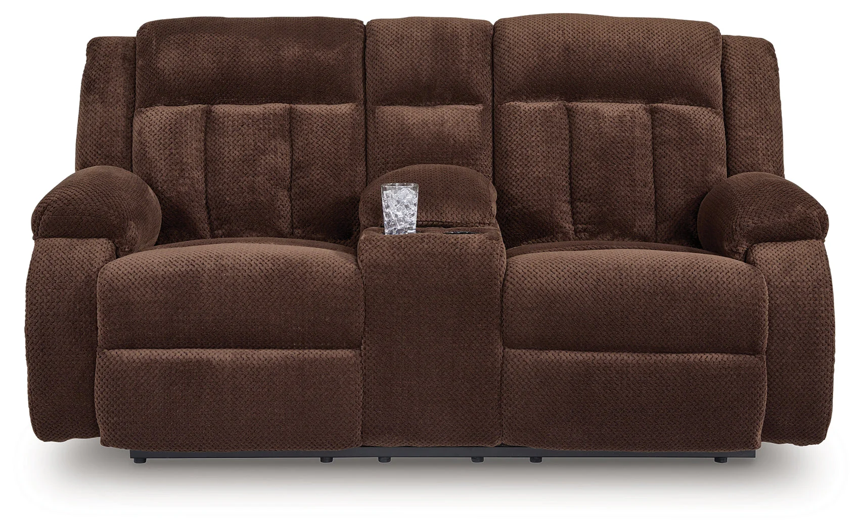 Observation Chocolate Power Reclining Loveseat with Console - Image 3
