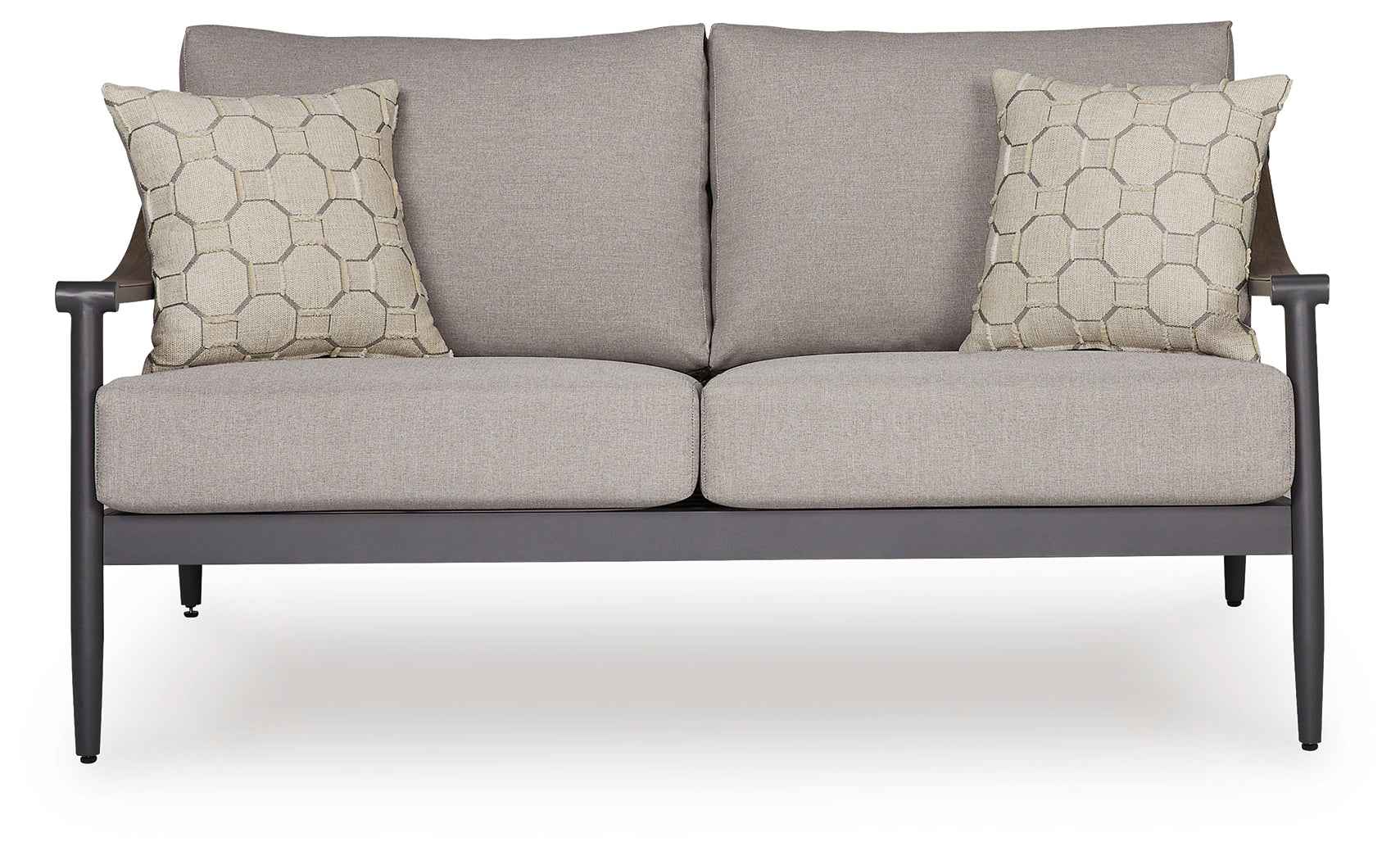 Ocean Beach Gray Outdoor Loveseat with Cushion - Image 3