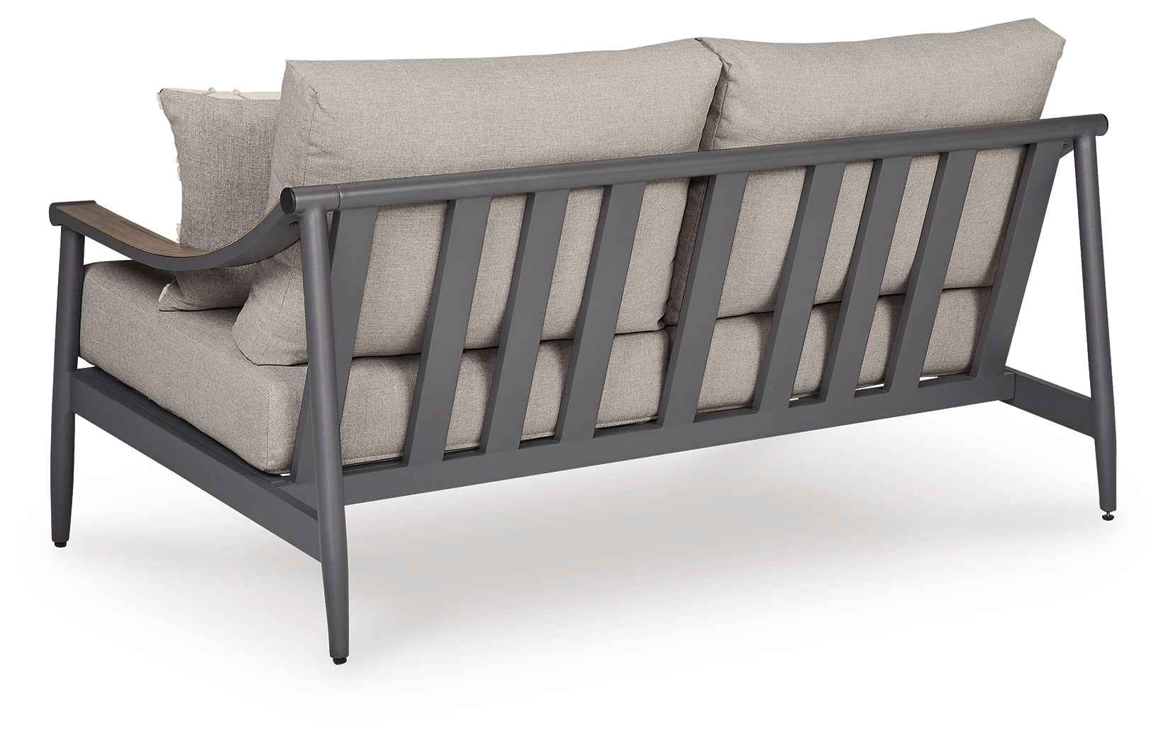 Ocean Beach Gray Outdoor Loveseat with Cushion - Image 4