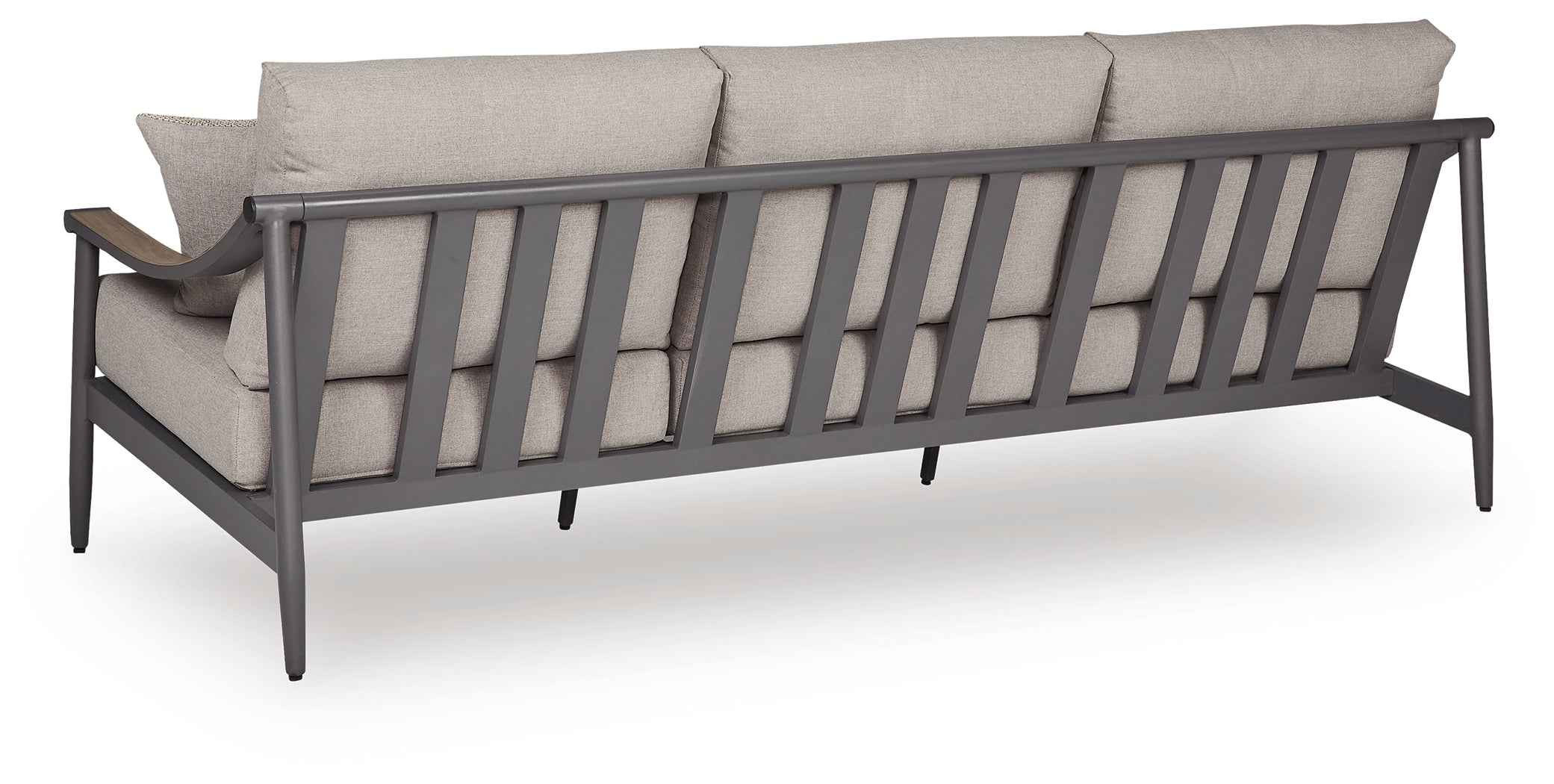 Ocean Beach Gray Outdoor Sofa with Cushion - Image 4