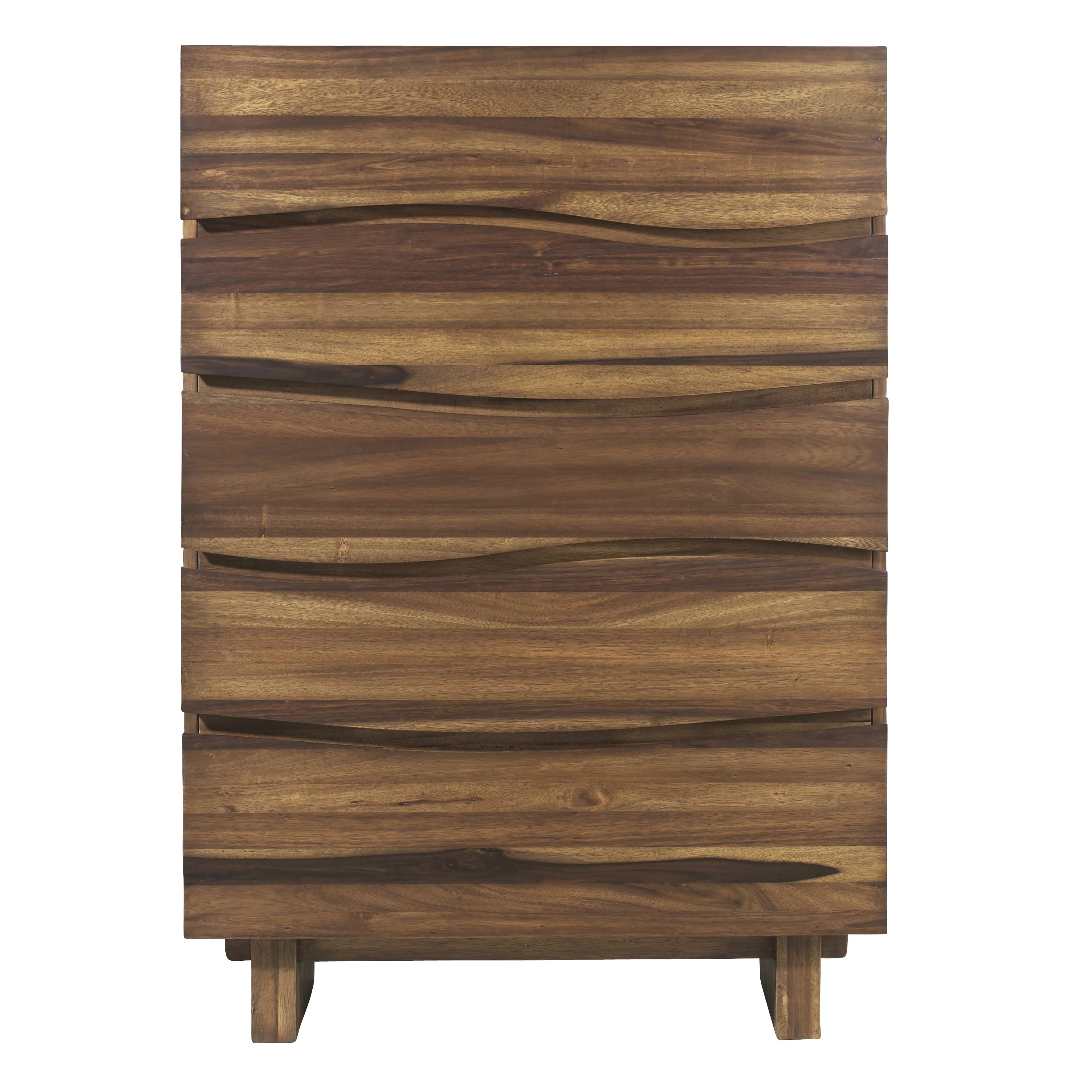 Ocean Five Drawer Solid Wood Chest in Natural Sengon - Image 3