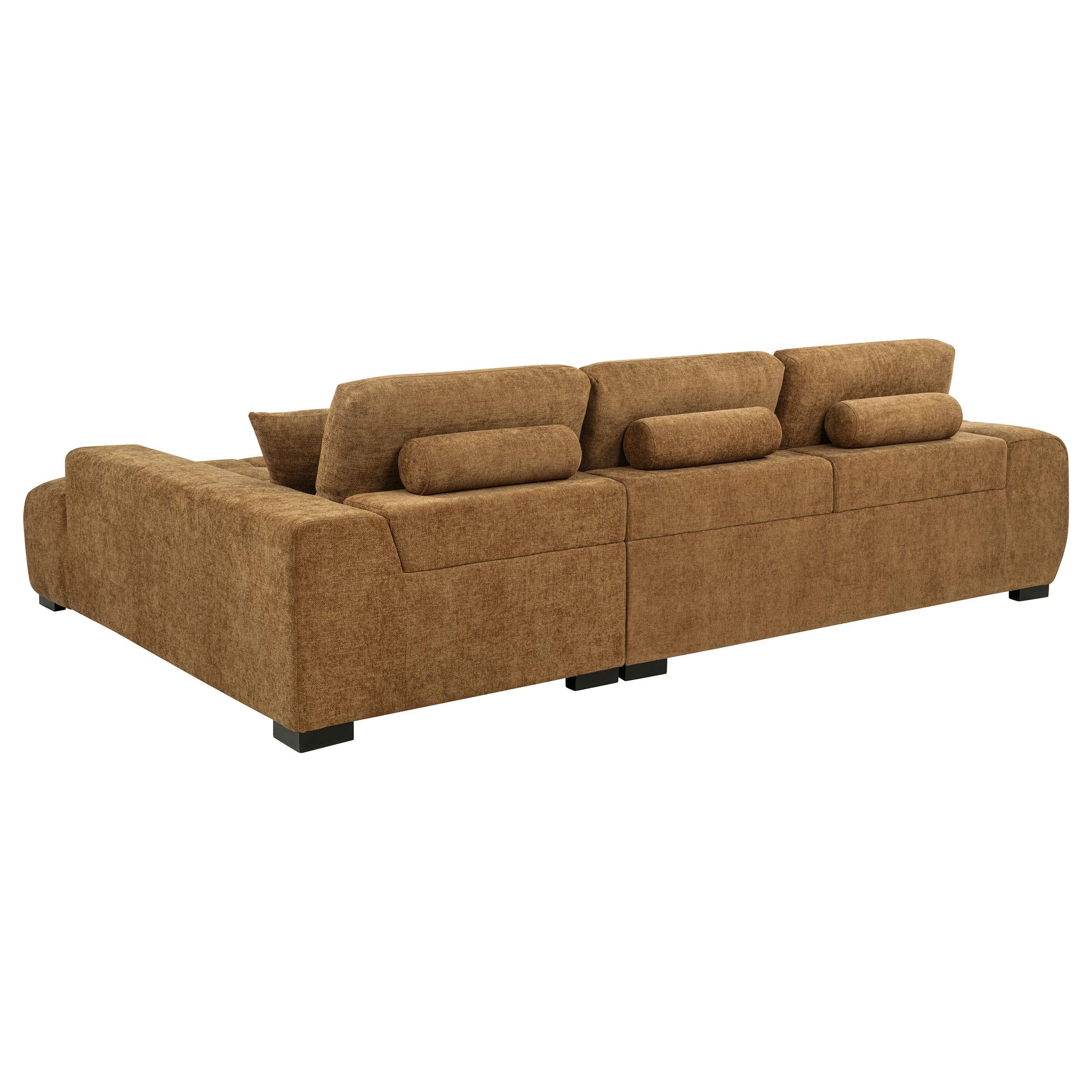 Octavia Amber Fabric Upholstered Sectional Chaise Sofa - Image 3