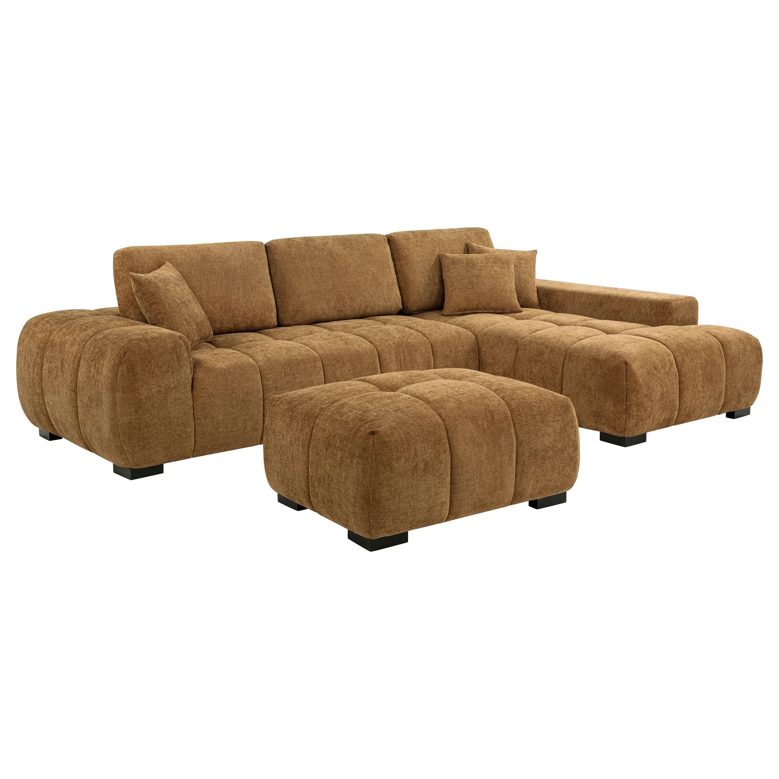 Octavia Amber Fabric Upholstered Sectional Chaise Sofa - Image 6