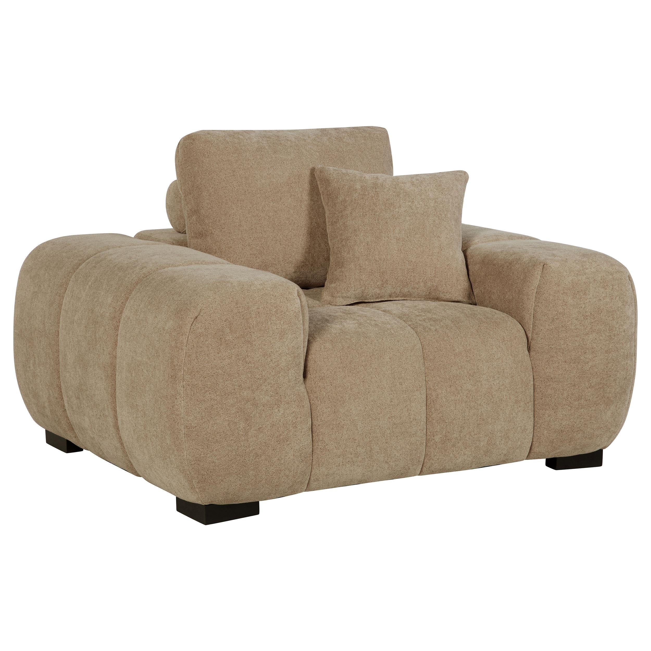 Octavia Camel Track Arm Accent Chair - Image 2