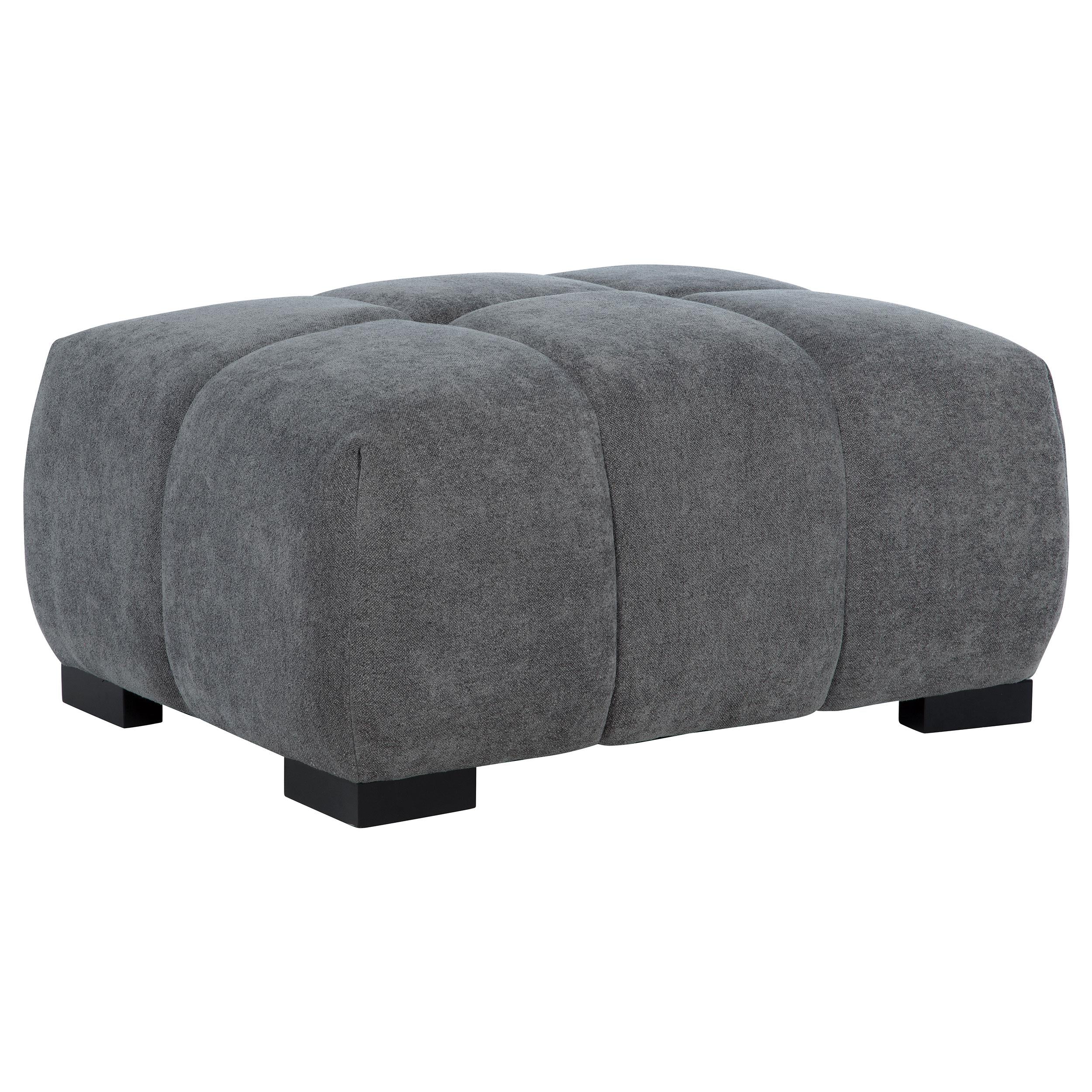 Octavia Charcoal Gray Upholstered Rectangular Ottoman