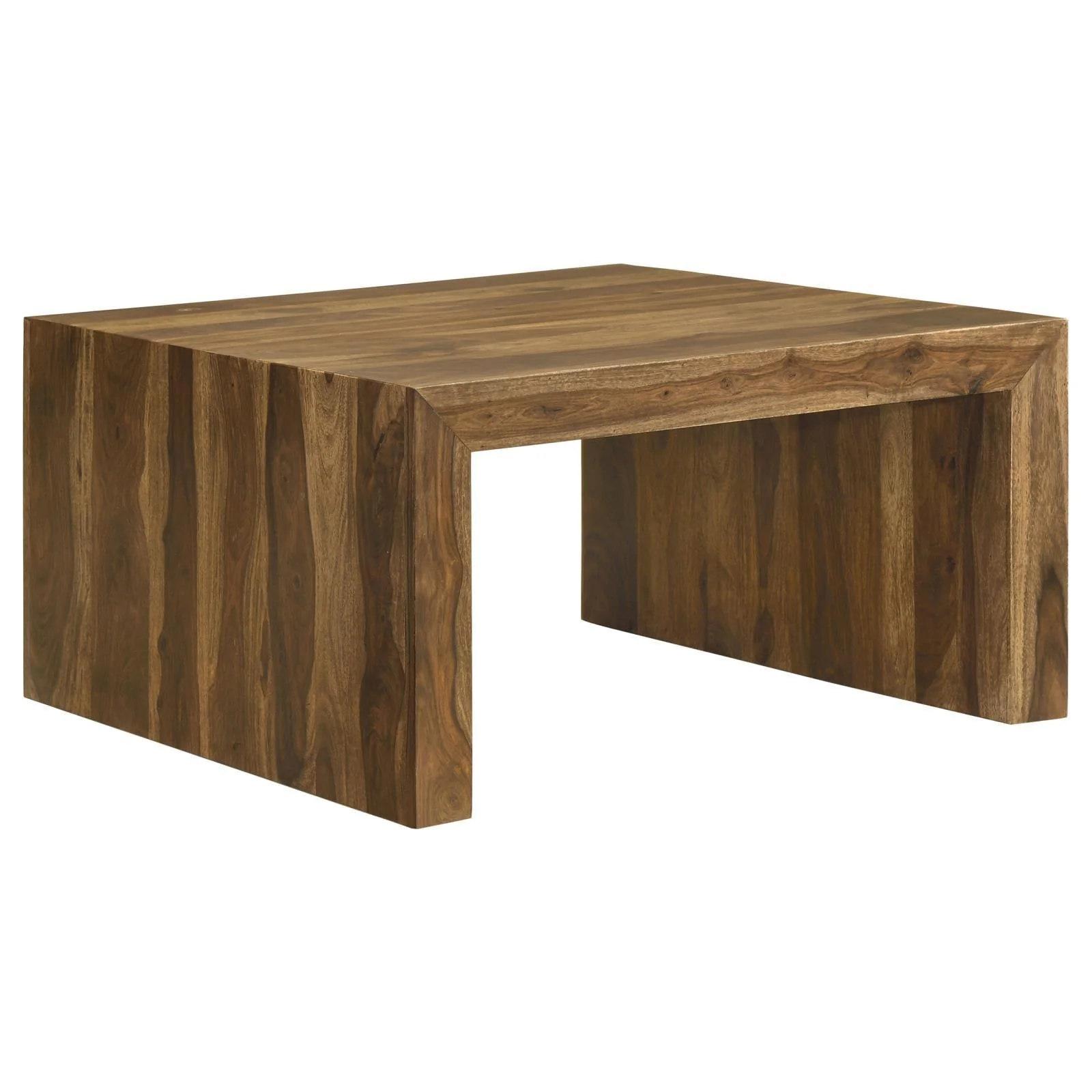 Odilia Square Solid Wood Coffee Table Auburn - Image 4