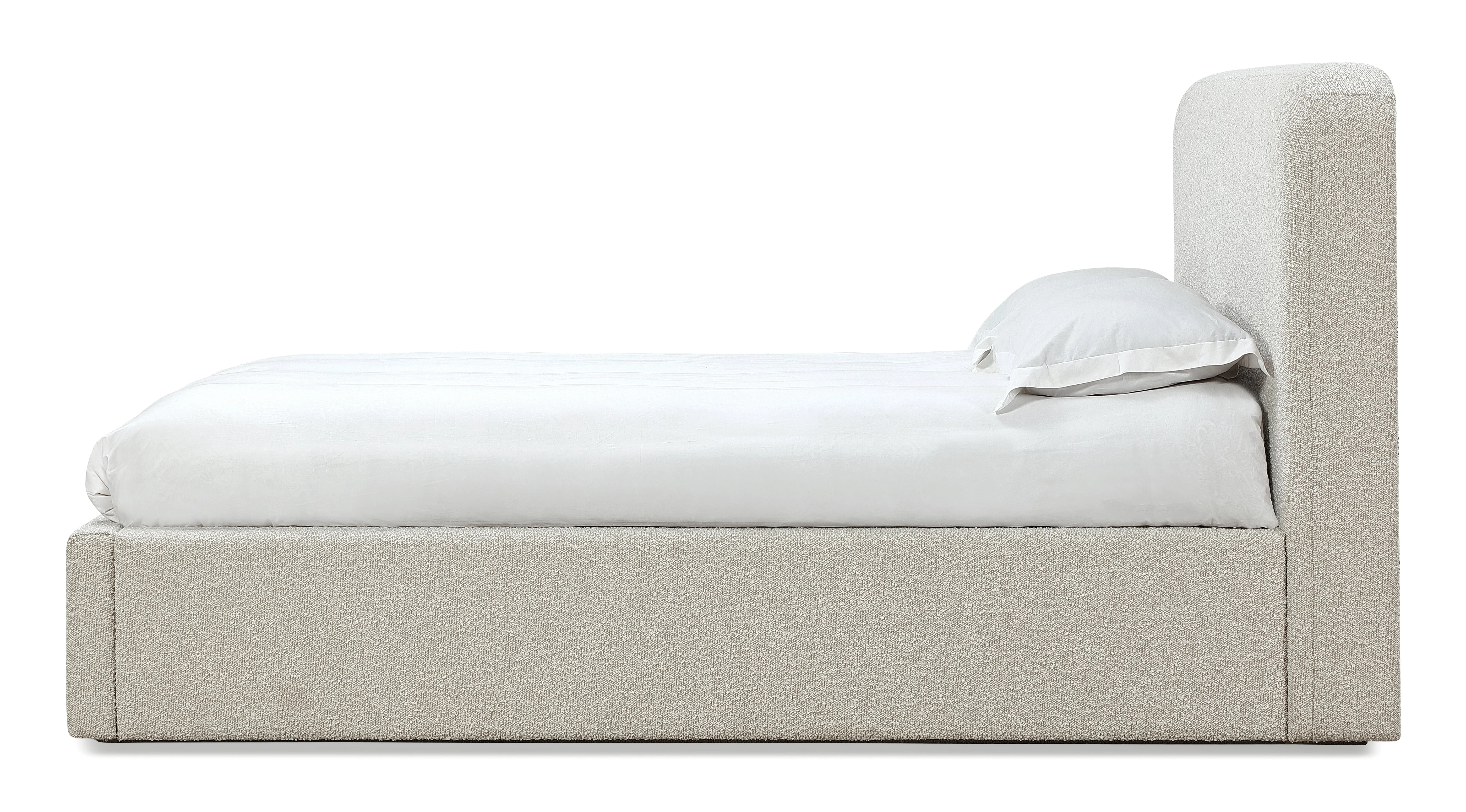 Off-White Upholstered Full Platform Bed in Ricotta Boucle - Image 7