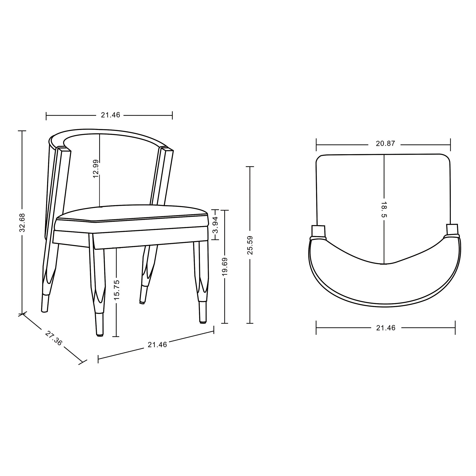 Ola Dining Chair in Grey - Image 3
