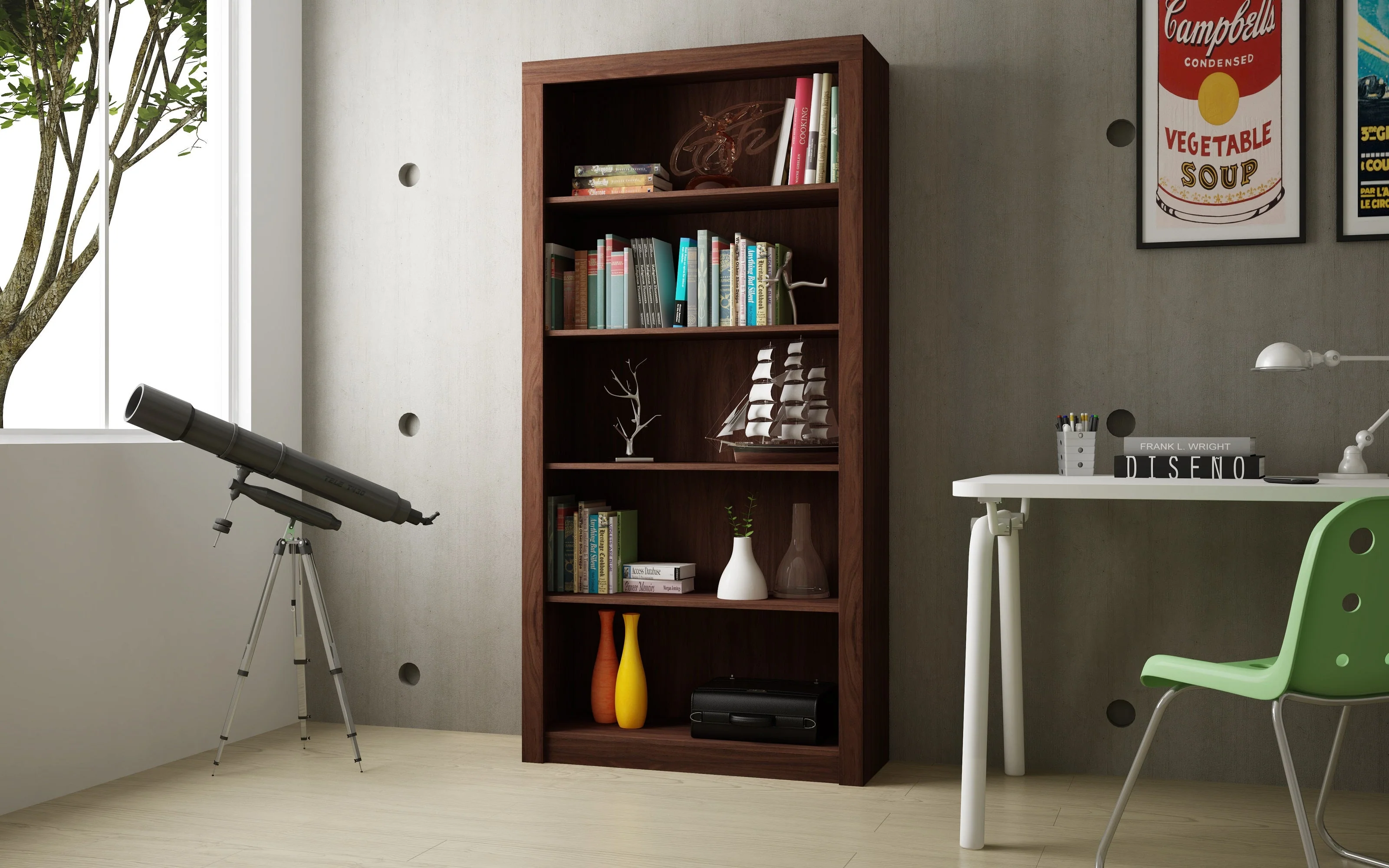 Olinda Bookcase 1.0 in Nut Brown - Image 2