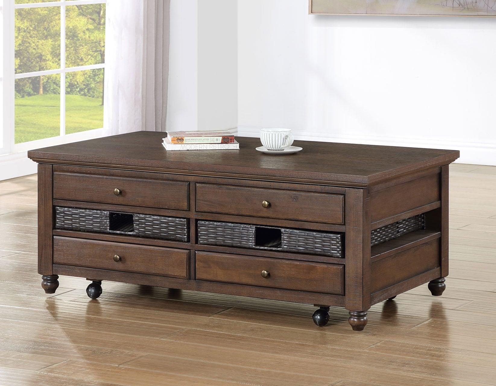 Oliver Lift-Top Cocktail Table with Casters - Image 2