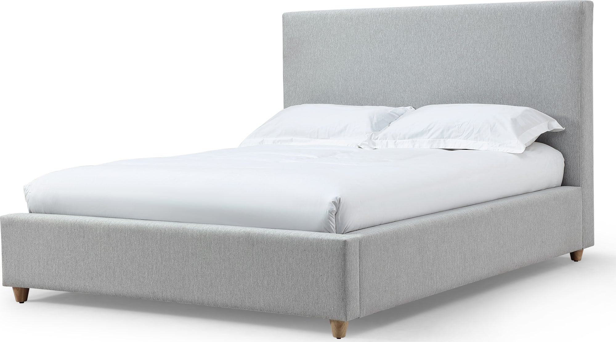 Olivia Linen Queen Upholstered Platform Bed - Image 3