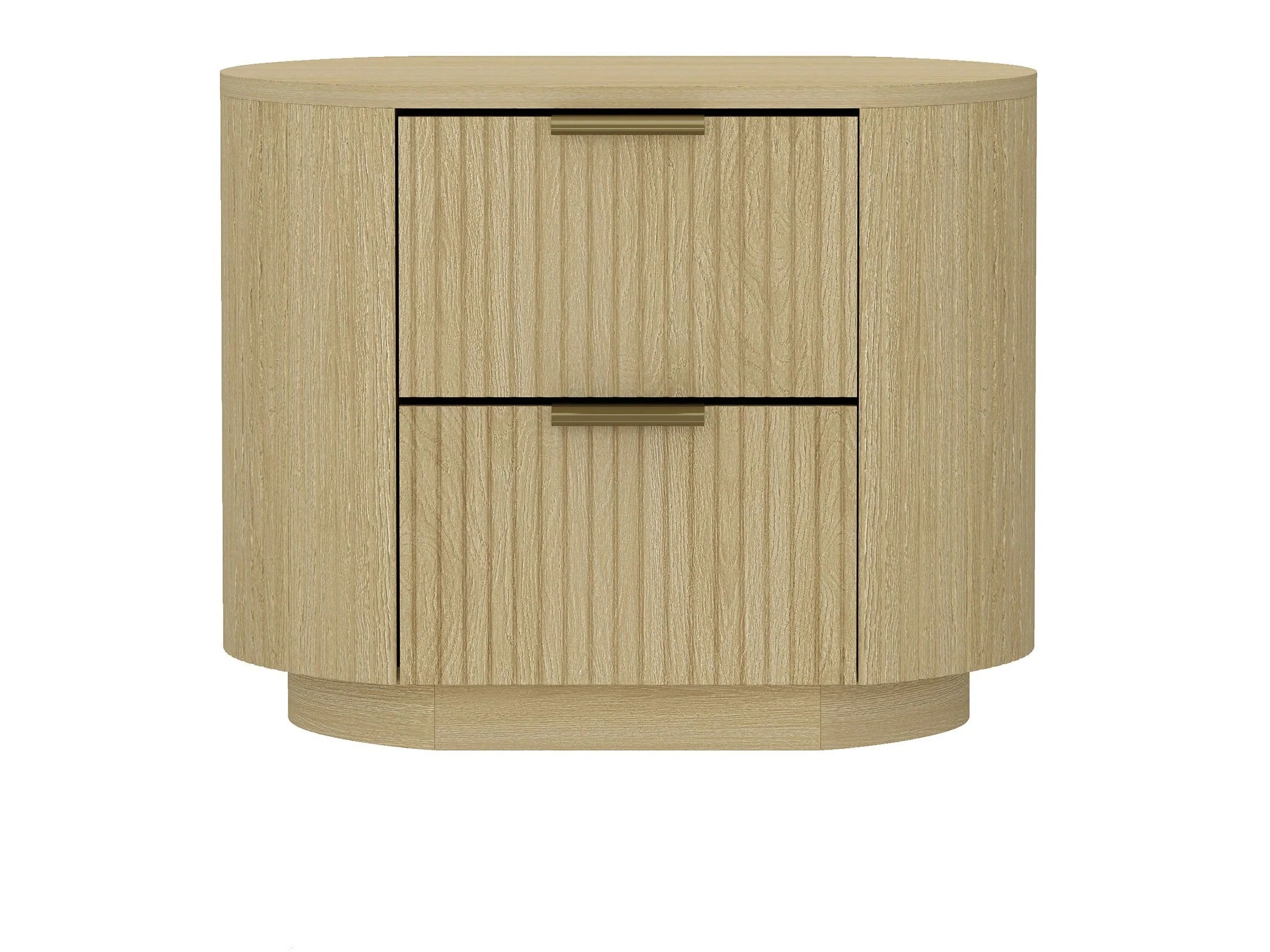 Olivia Nightstand in Natural Oak and Gold