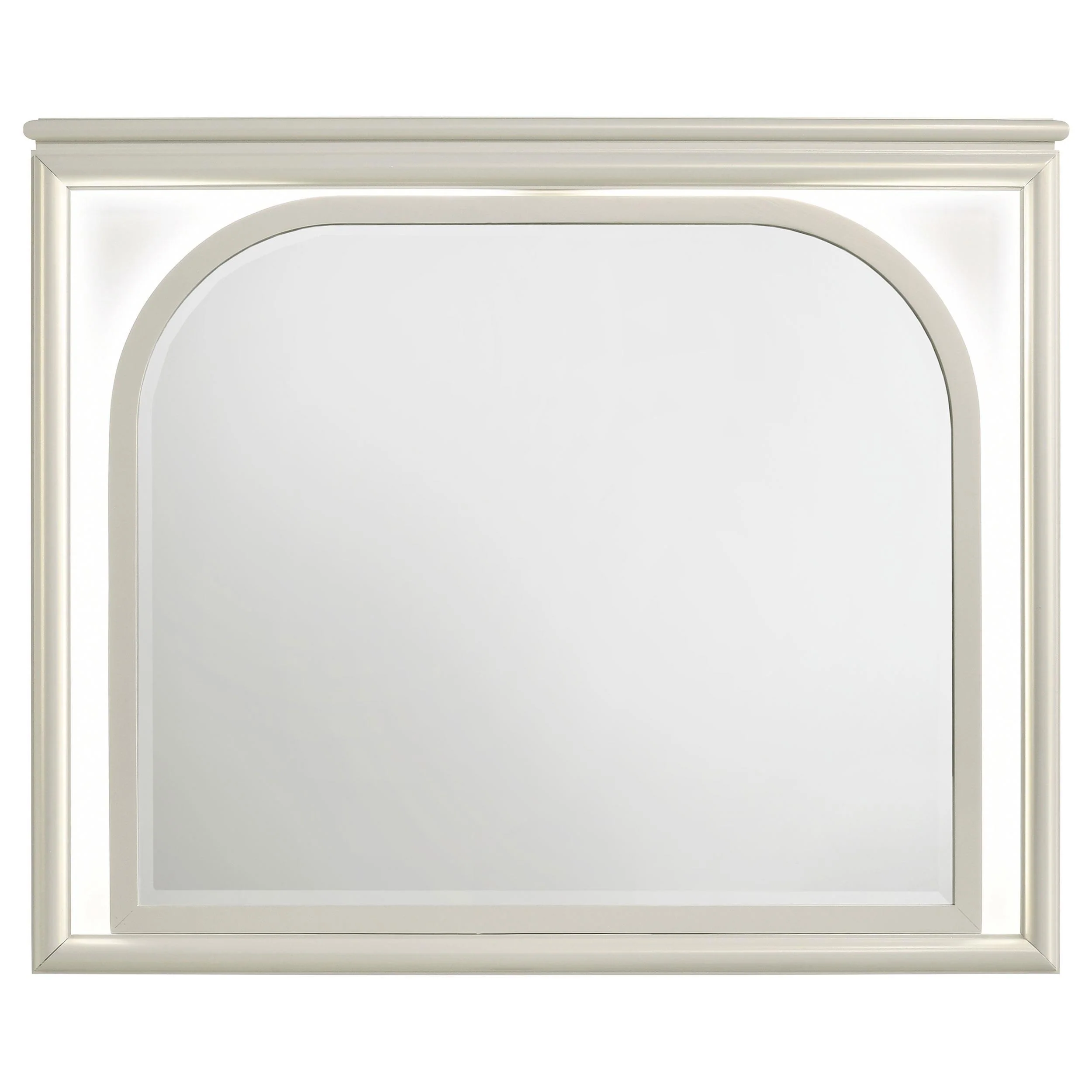 Olivia Pearl White LED Dresser Mirror - Image 2