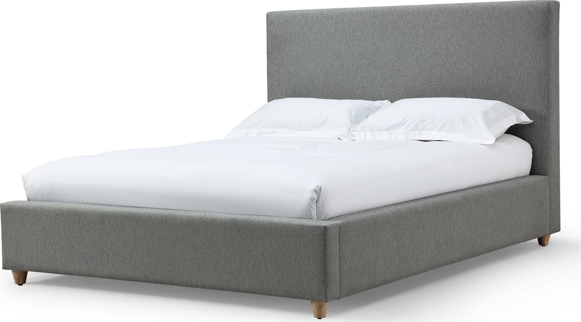 Olivia Pewter Full Upholstered Platform Bed - Image 4