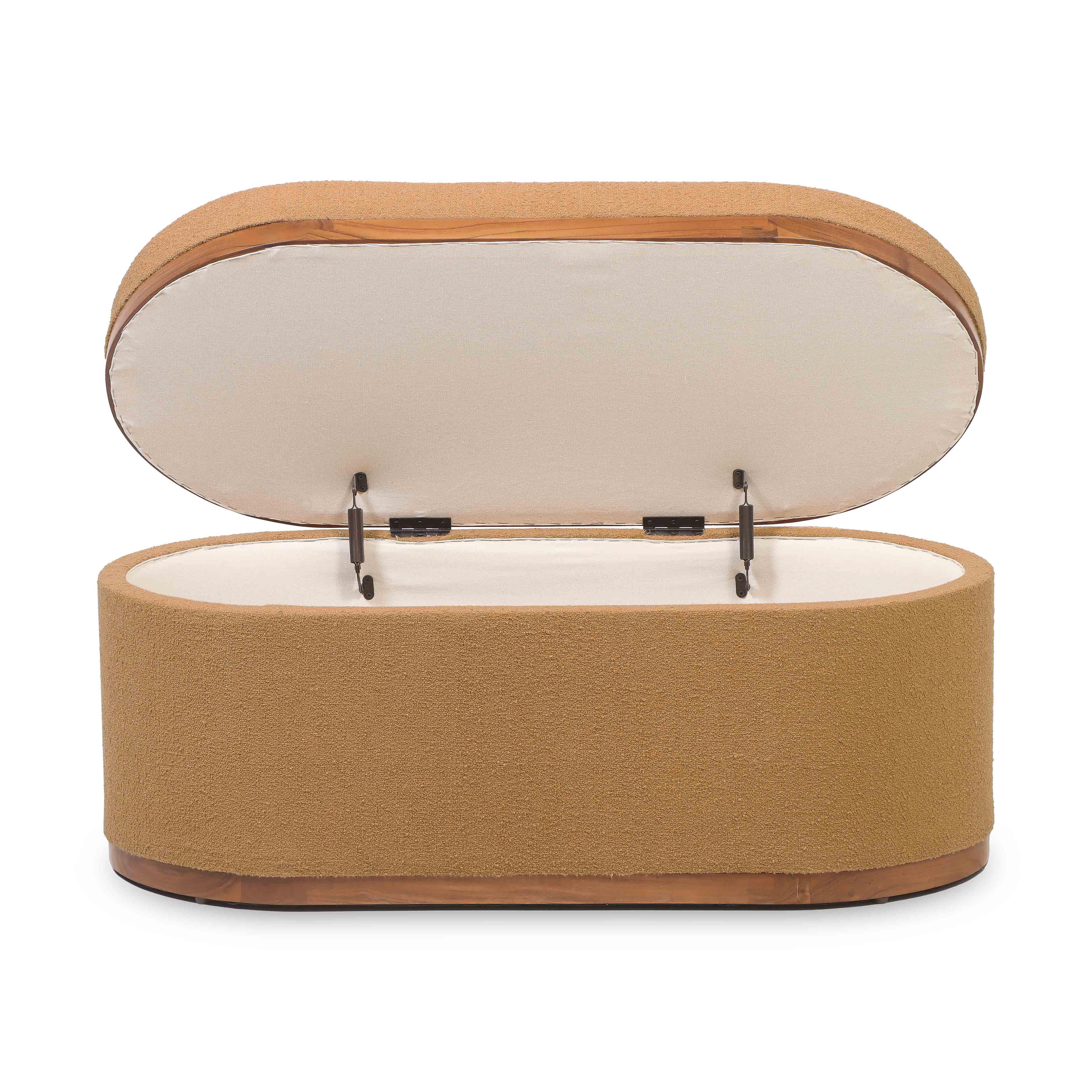 Olivier Boucle Oval Storage Ottoman - Image 3