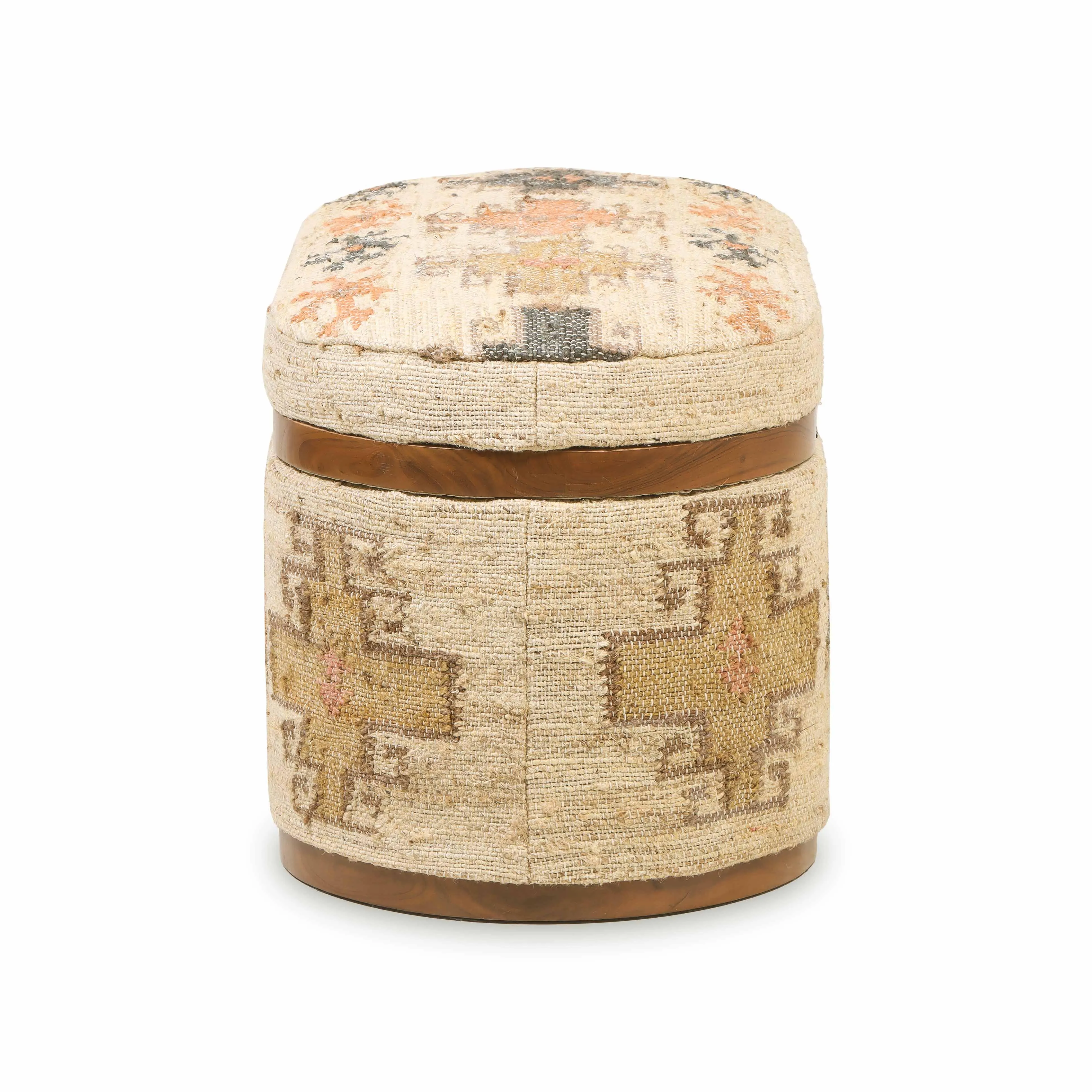 Olivier Cotton Oval Storage Ottoman - Image 6