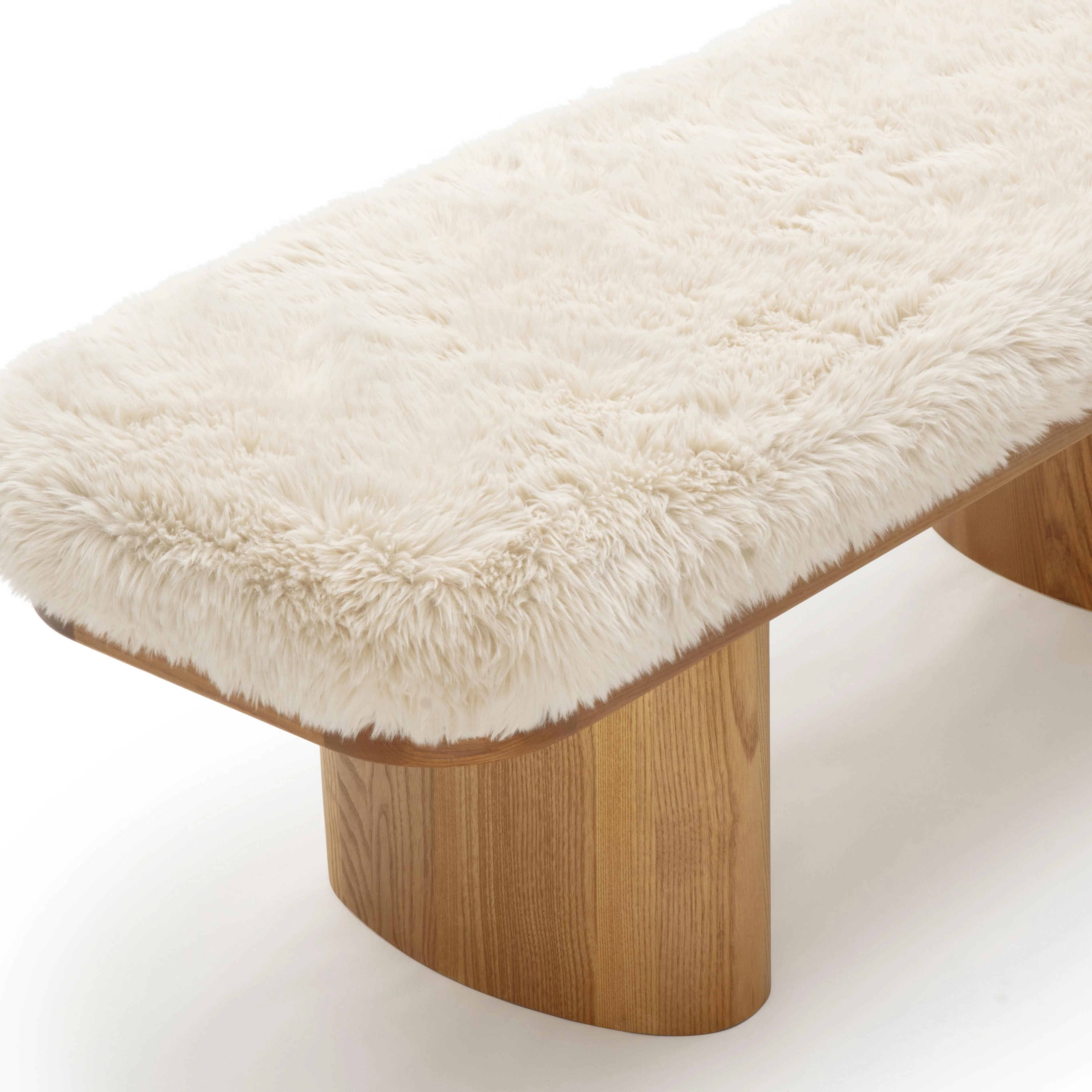 Ollie Straight Vegan Shearling Bench - Image 5