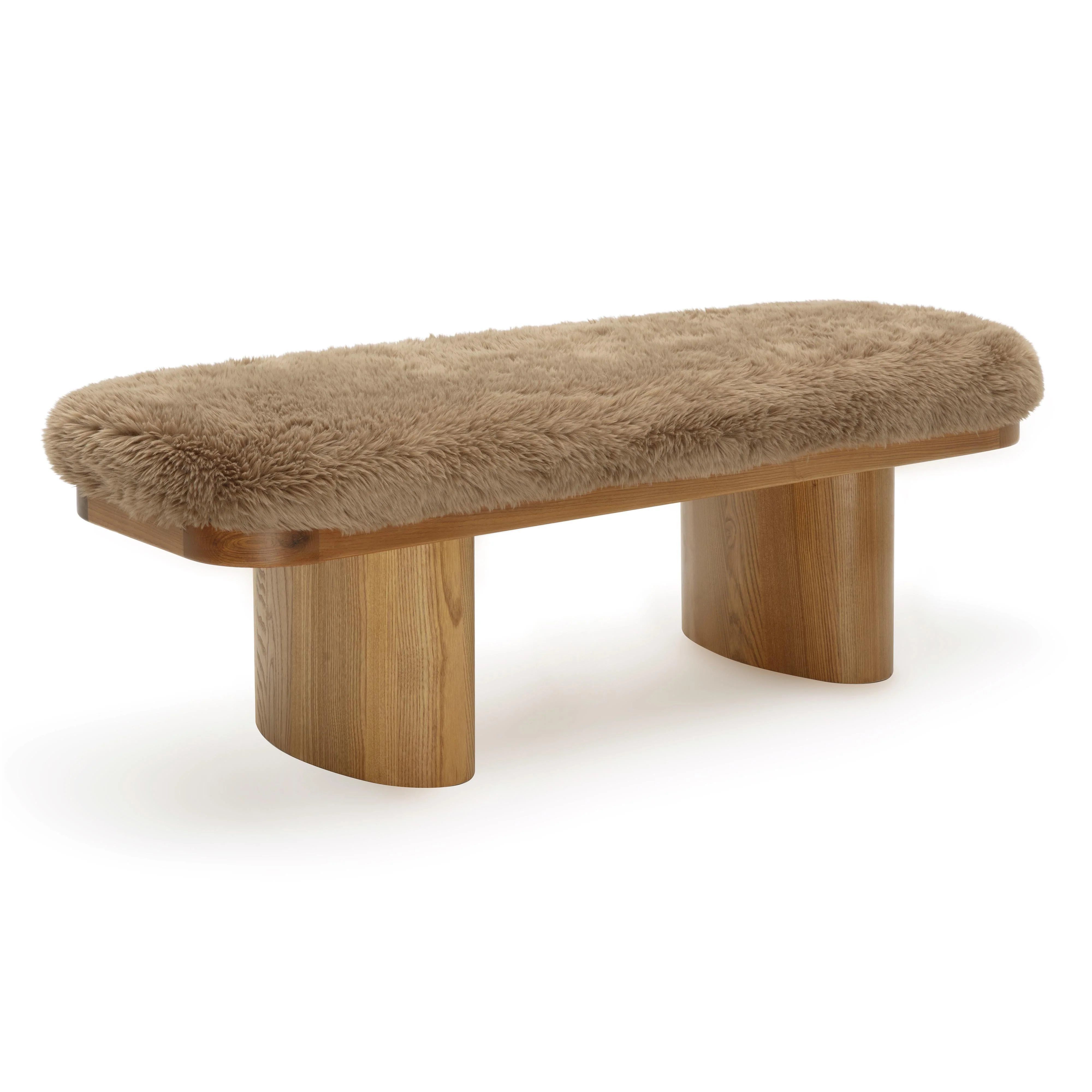 Ollie Straight Vegan Shearling Bench - Image 8