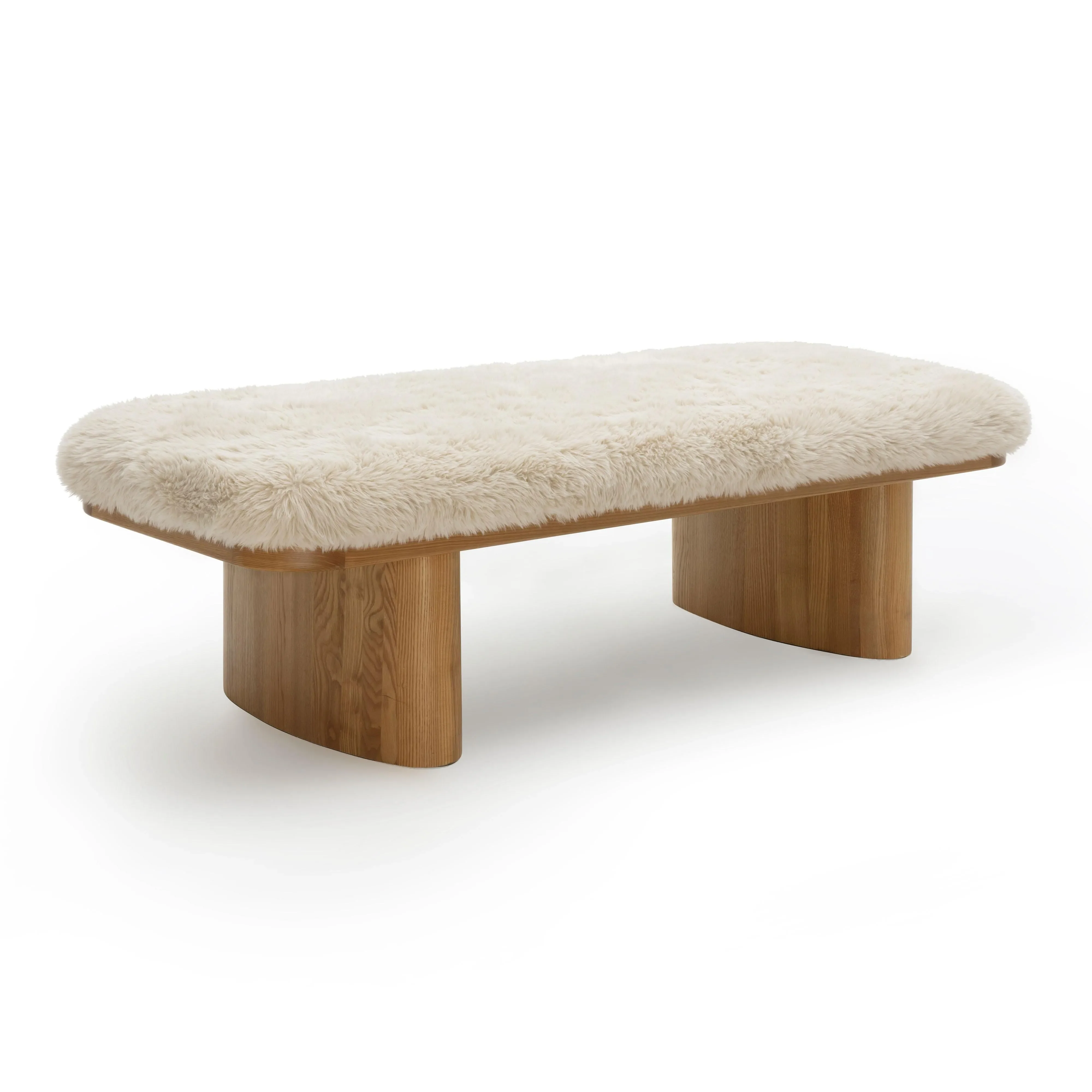 Ollie Straight Vegan Shearling Large Bench