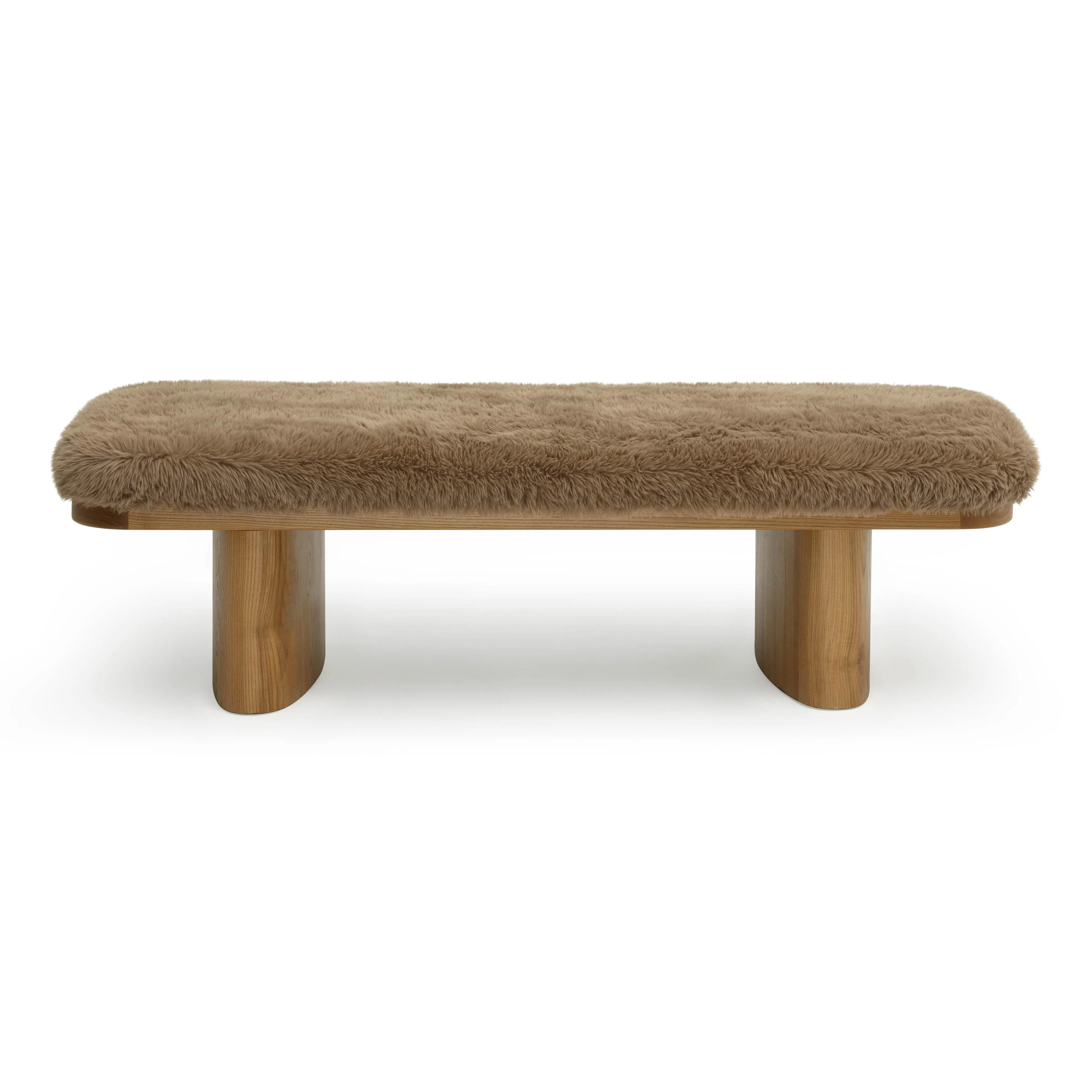 Ollie Straight Vegan Shearling Large Bench - Image 10