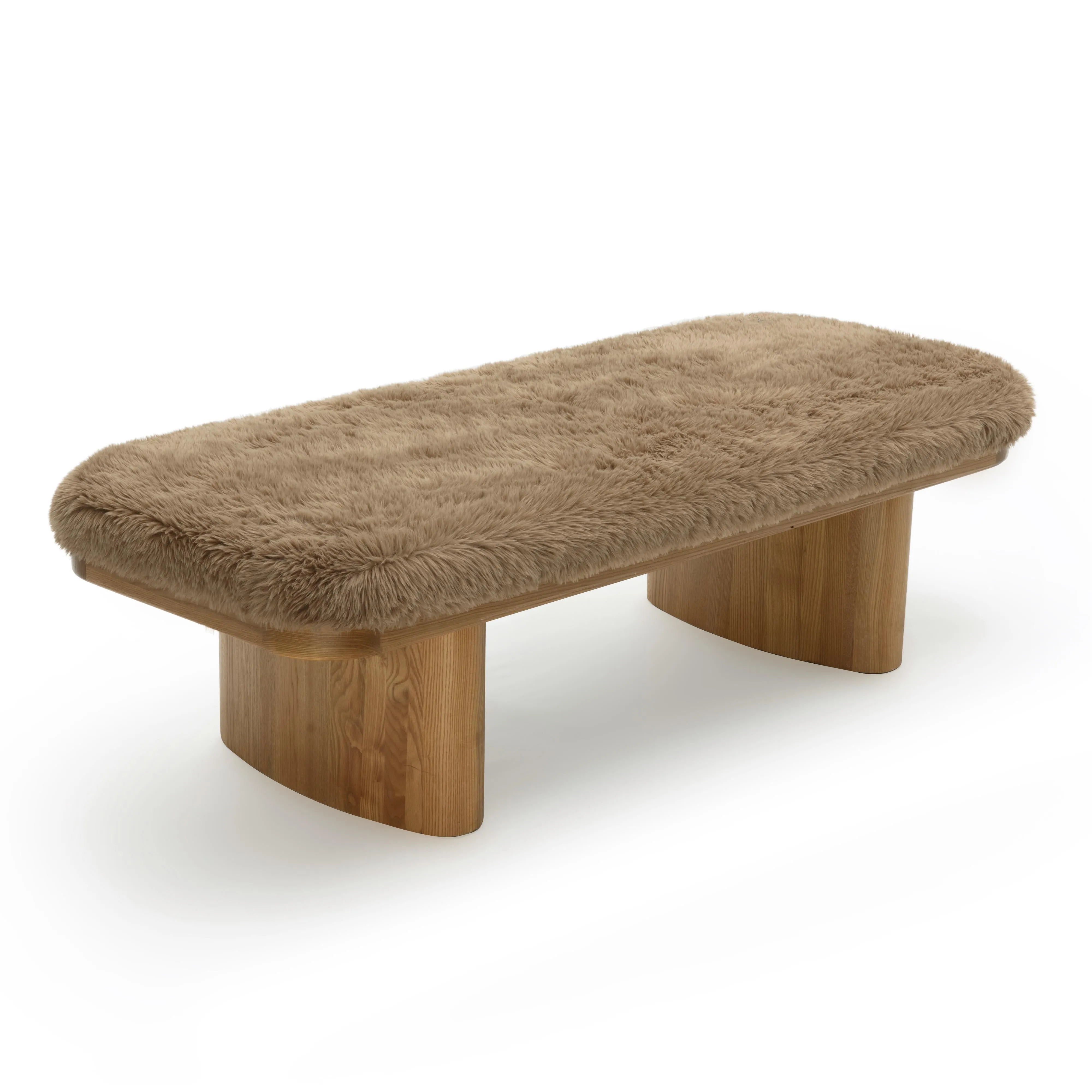Ollie Straight Vegan Shearling Large Bench - Image 11