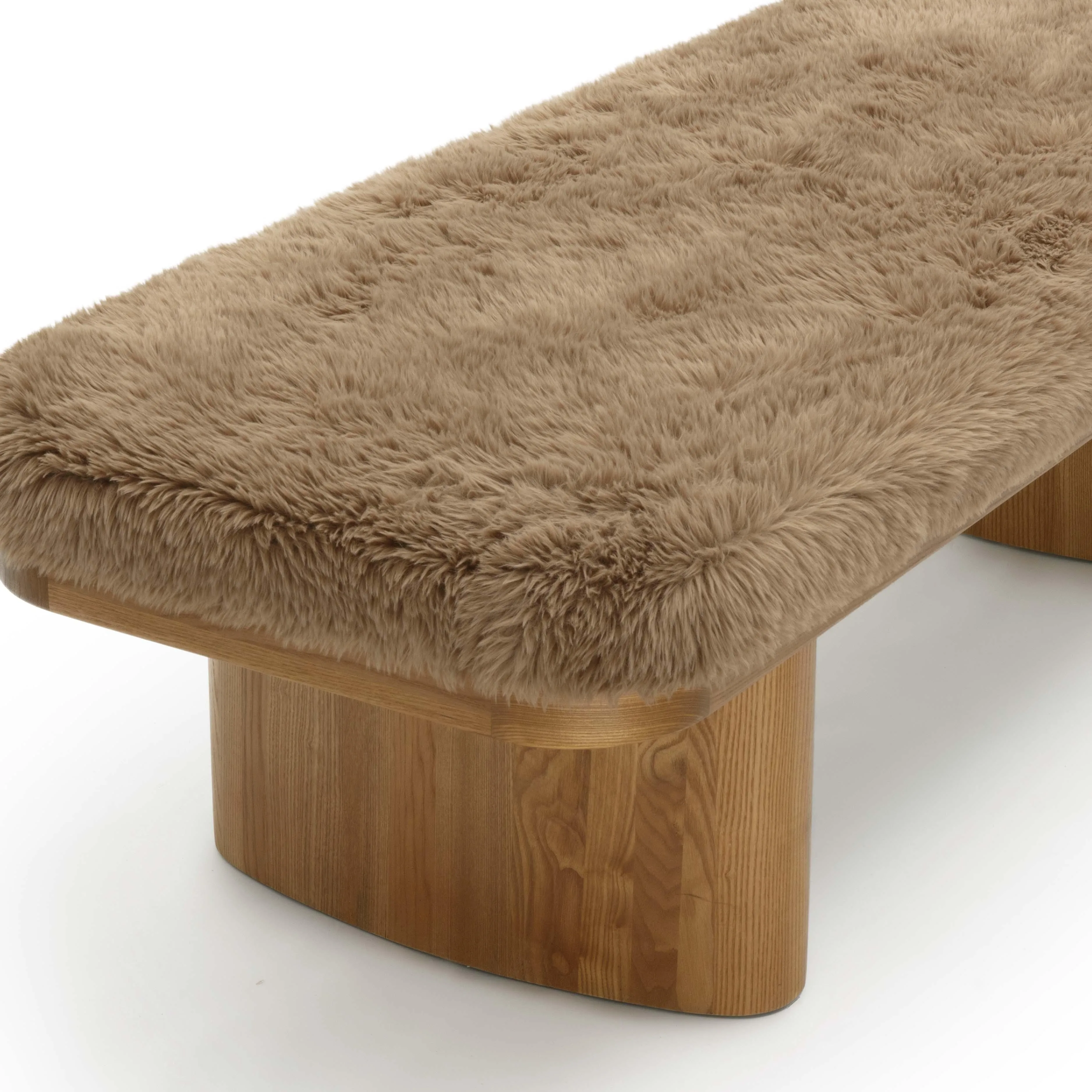 Ollie Straight Vegan Shearling Large Bench - Image 12