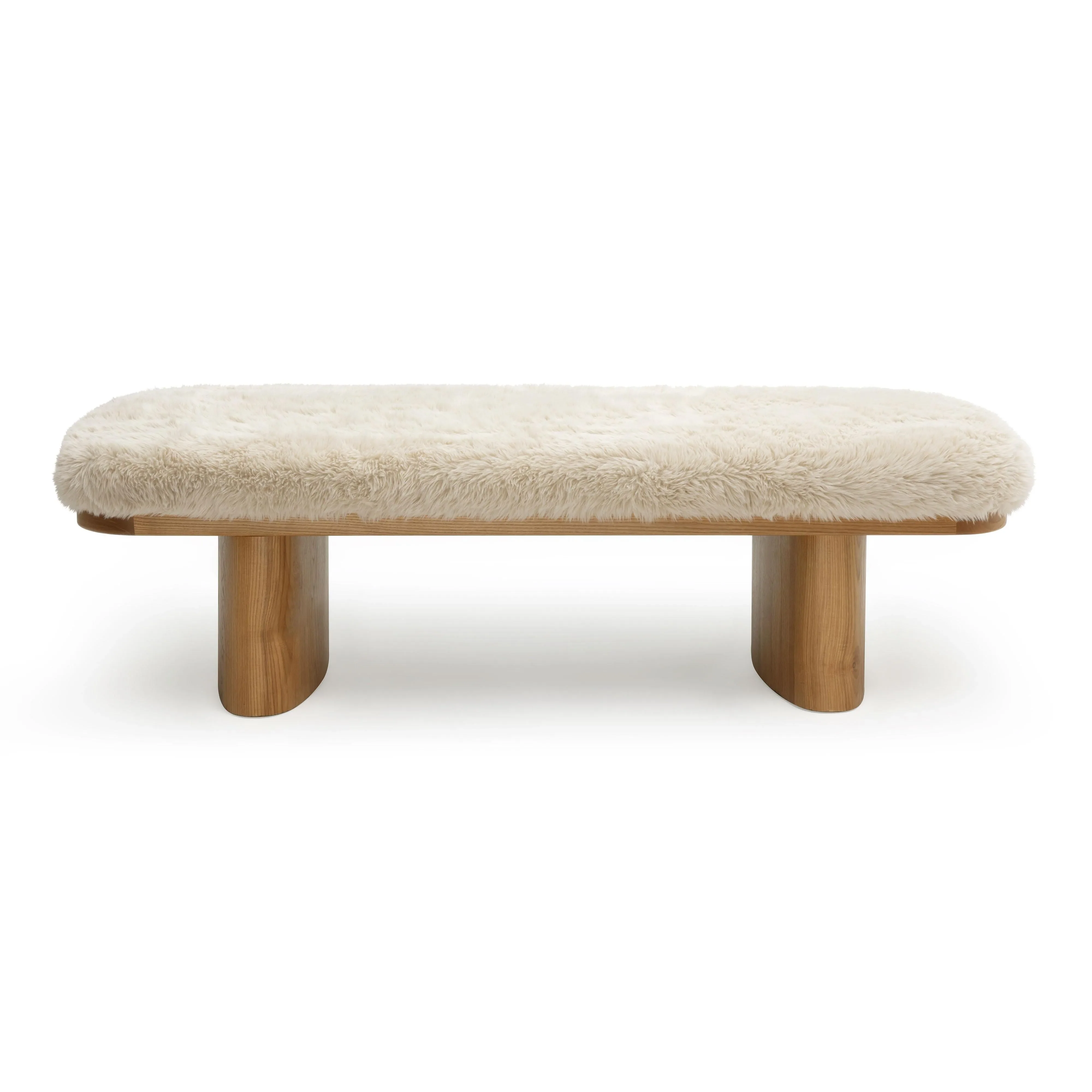 Ollie Straight Vegan Shearling Large Bench - Image 3