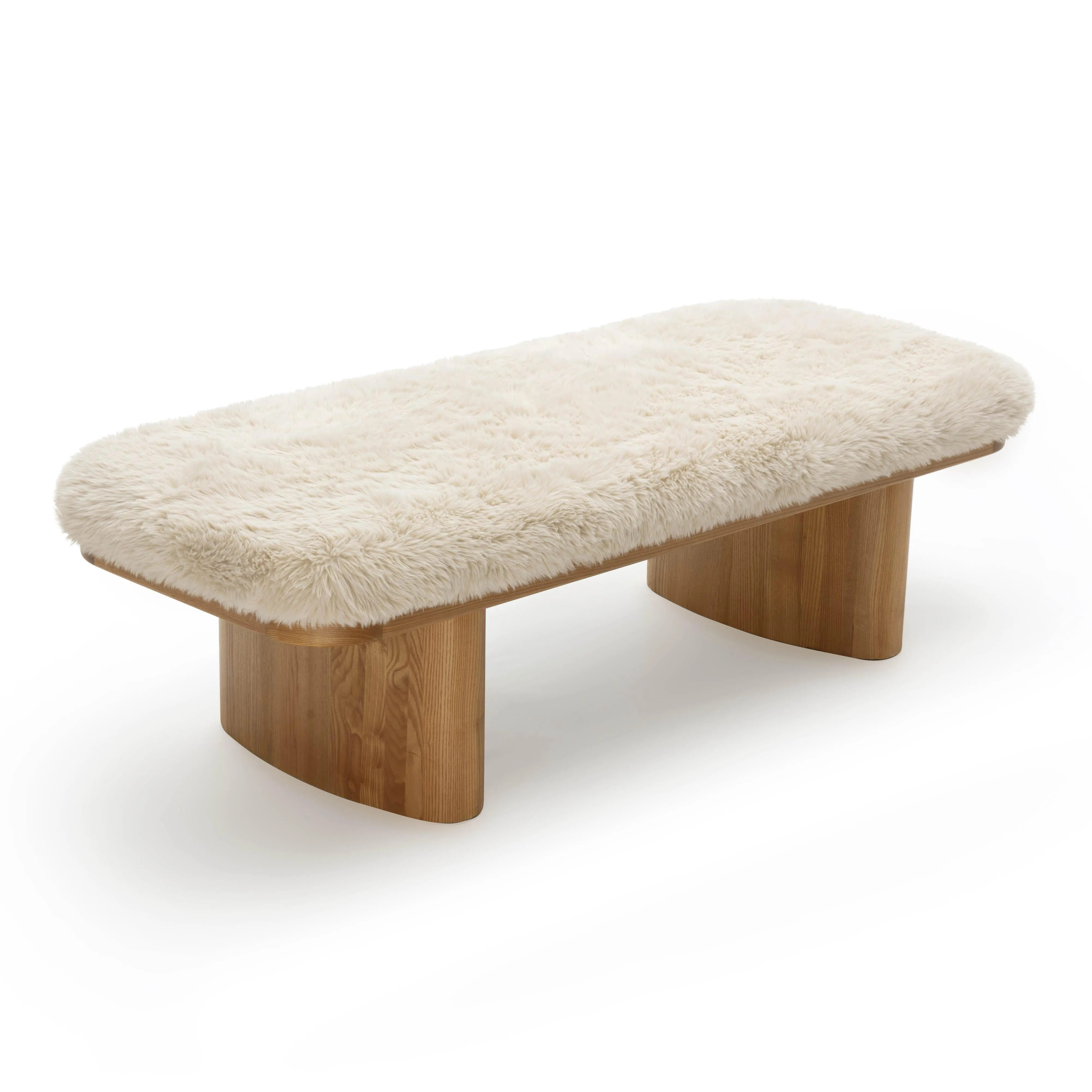 Ollie Straight Vegan Shearling Large Bench - Image 4