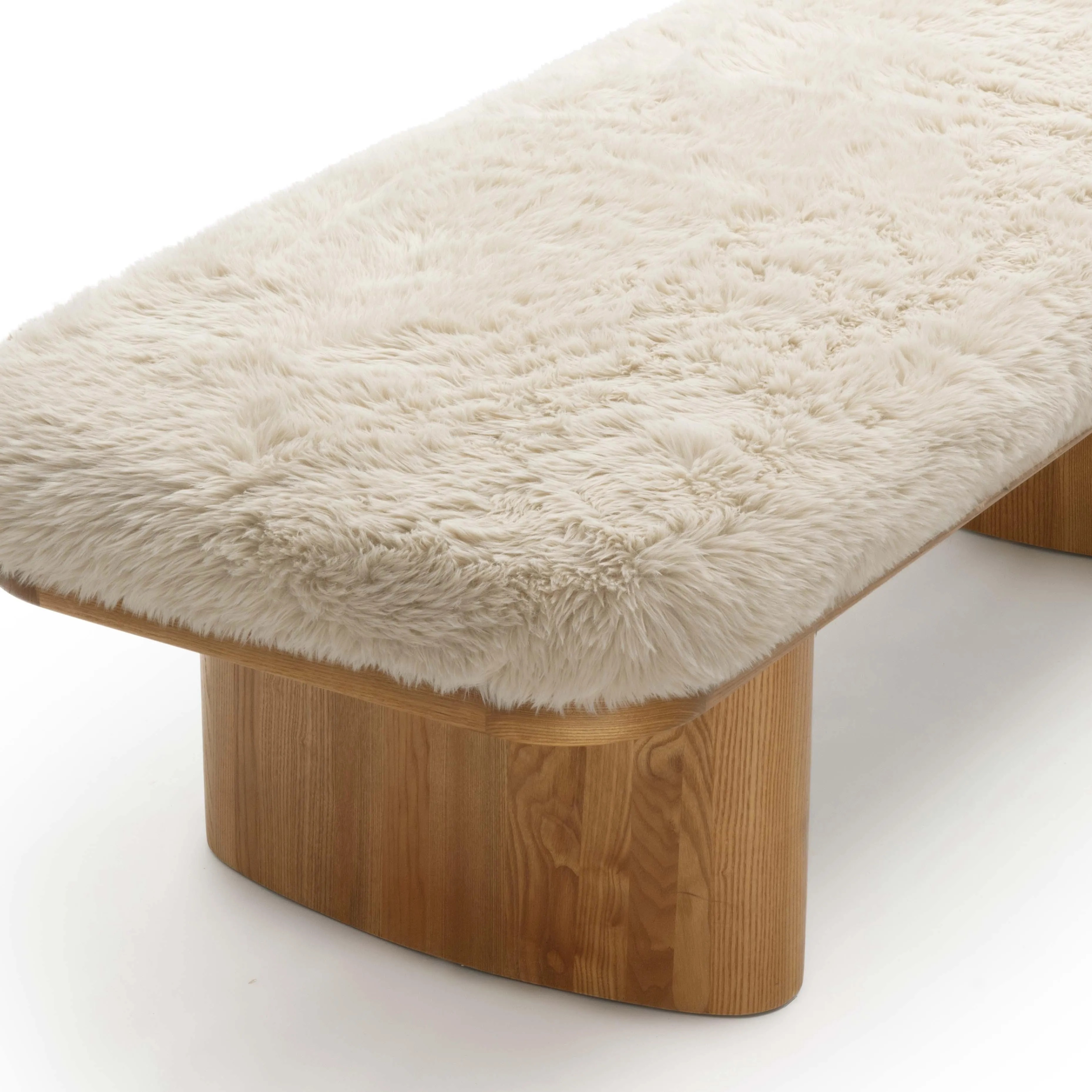 Ollie Straight Vegan Shearling Large Bench - Image 5