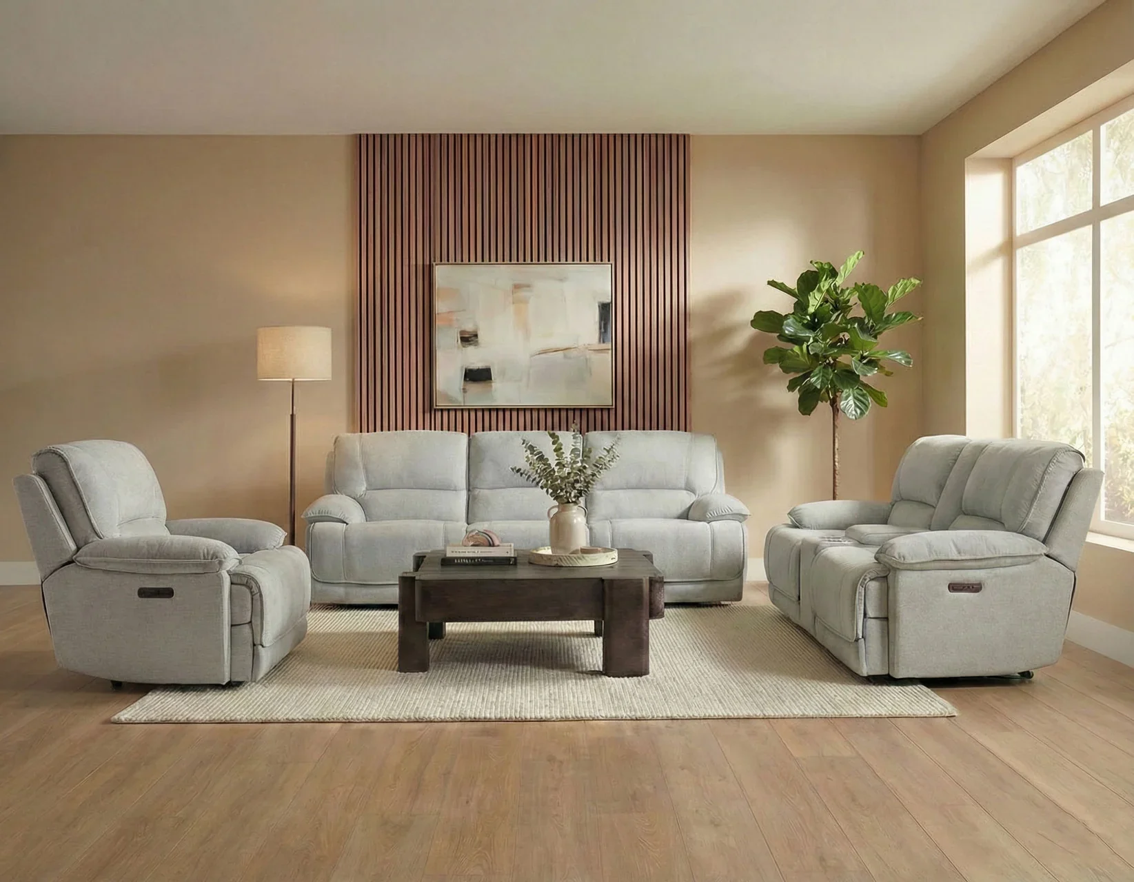 Olsen Silver 3-Piece Dual-Power Zero-Gravity Reclining Set