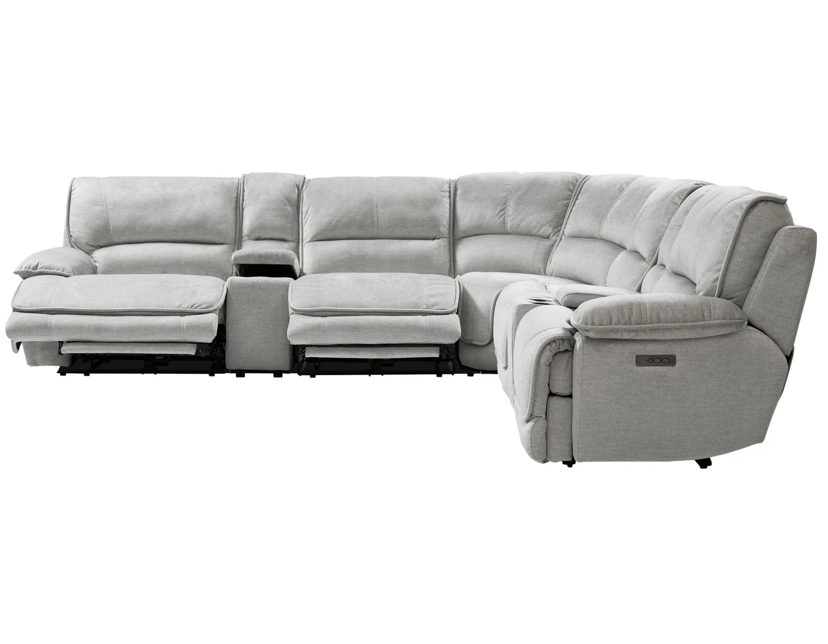 Olsen Silver 6-Piece Dual-Power Zero-Gravity Reclining Sectional - Image 4