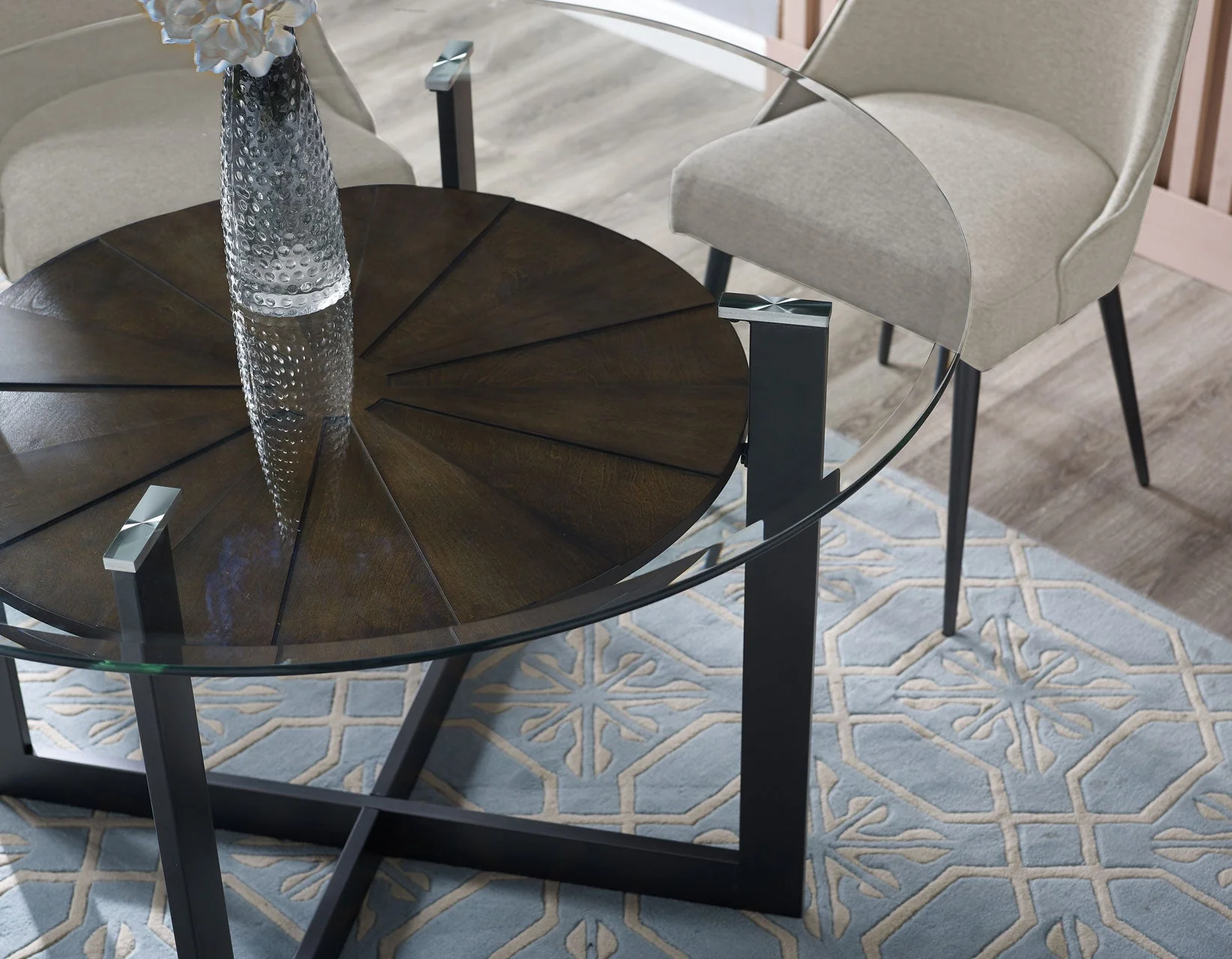 Olson Caramel Glass Top Dining Room Set - Image 3