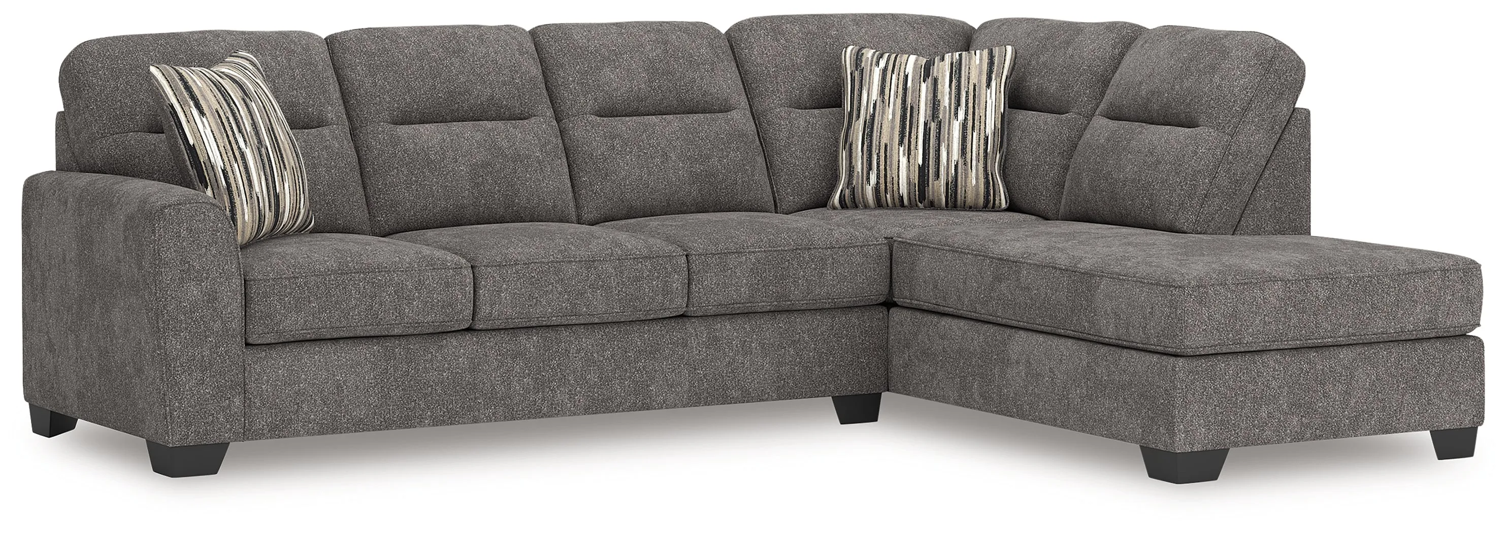 Olten Graphite 2-Piece Sectional with RAF Chaise - Image 2