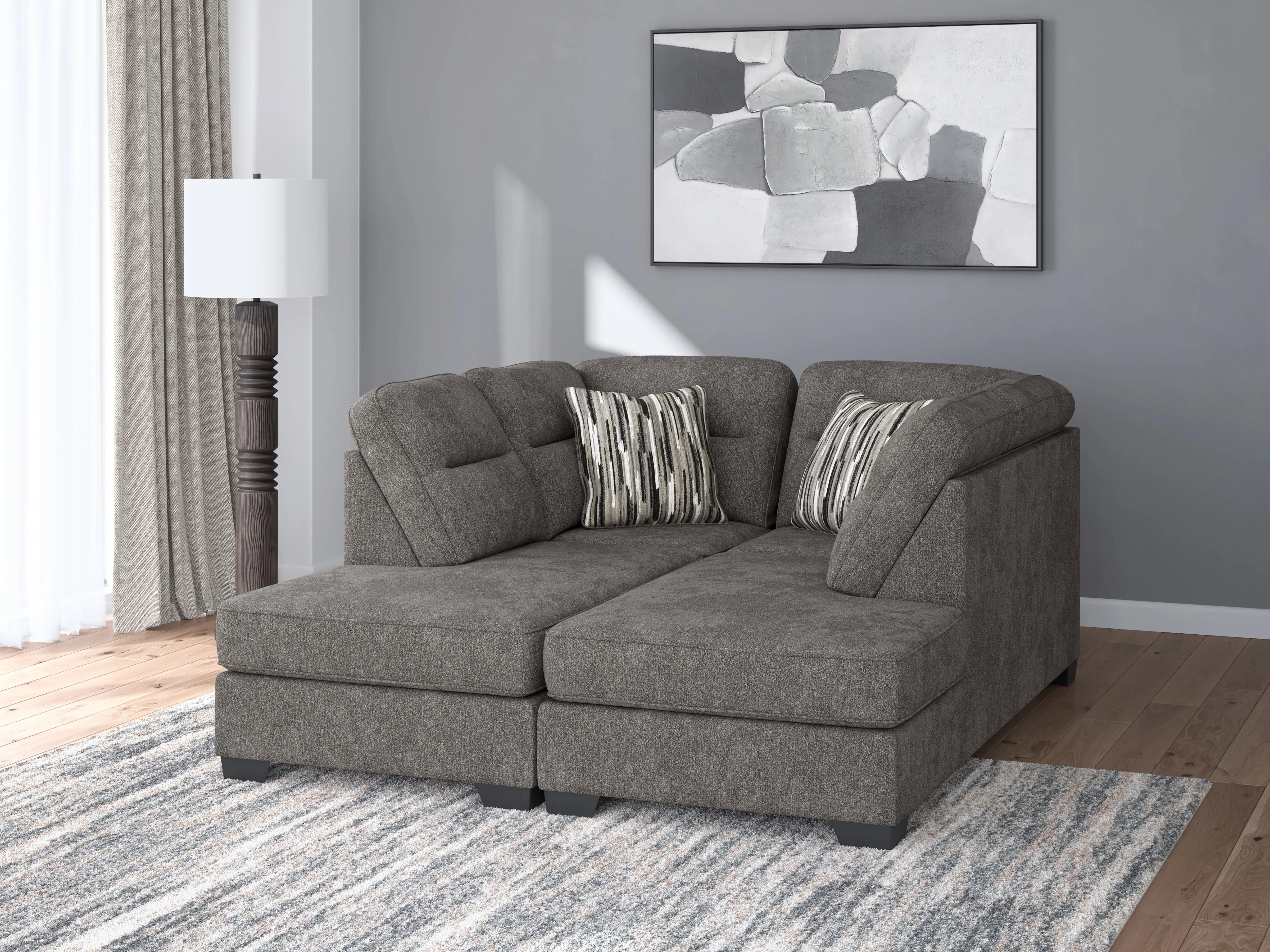 Olten Graphite 2-Piece Super Chaise