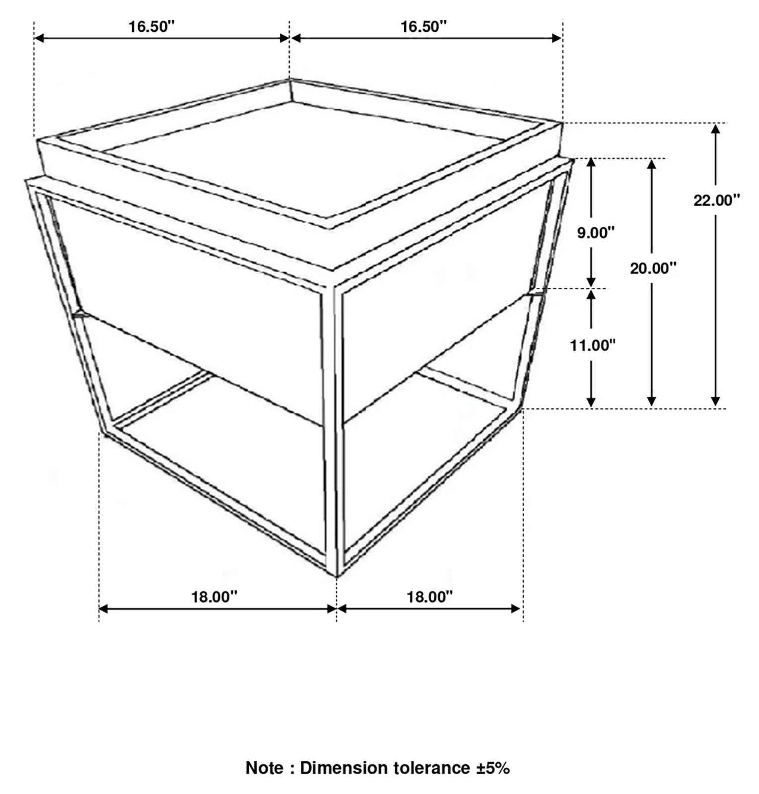 Ondrej Dark Brown/Gunmetal Square Accent Table with Removable Top Tray - Image 6