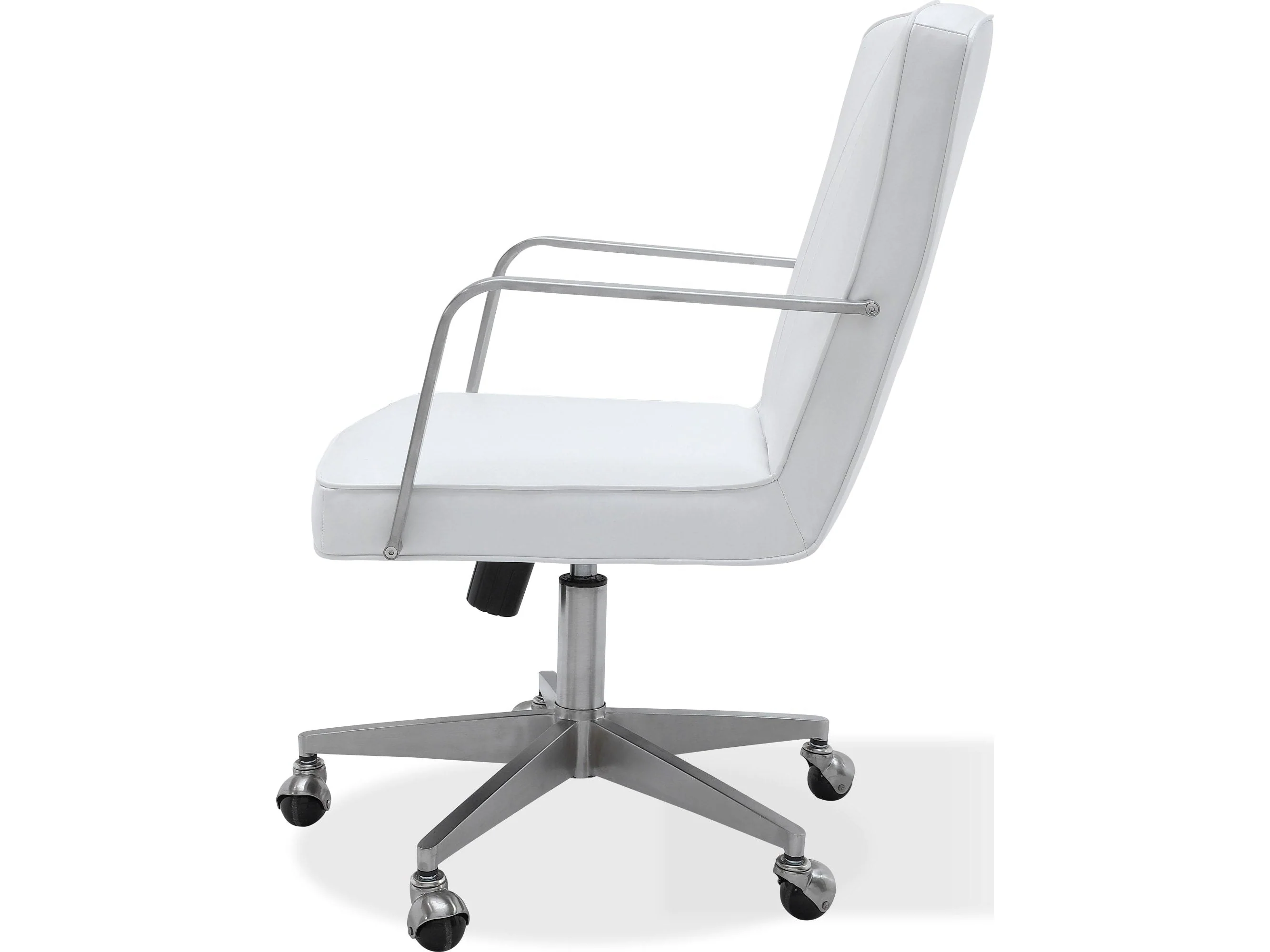 One Brushed Stainless Steel/White Metal Frame Home Office Chair