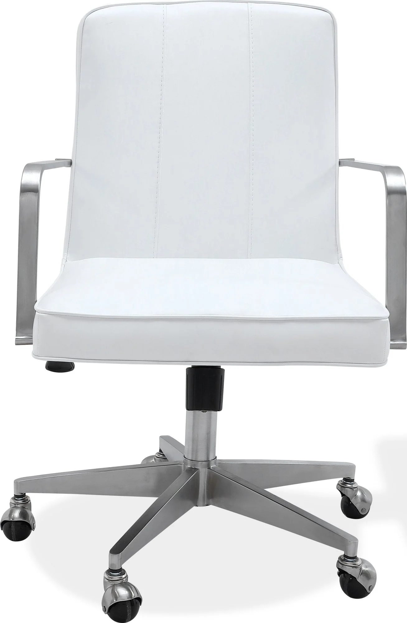 One Brushed Stainless Steel/White Metal Frame Home Office Chair - Image 2