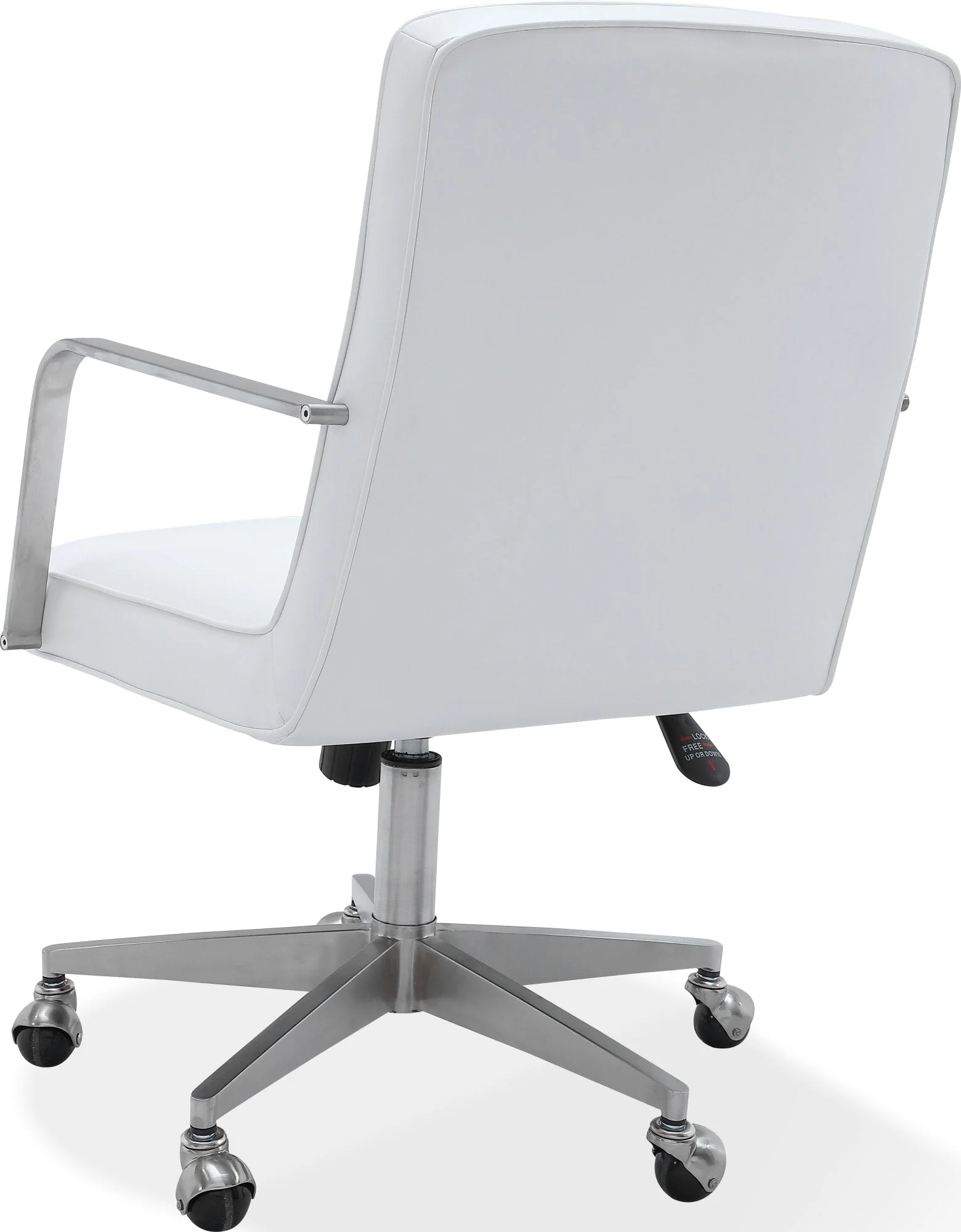 One Brushed Stainless Steel/White Metal Frame Home Office Chair - Image 4