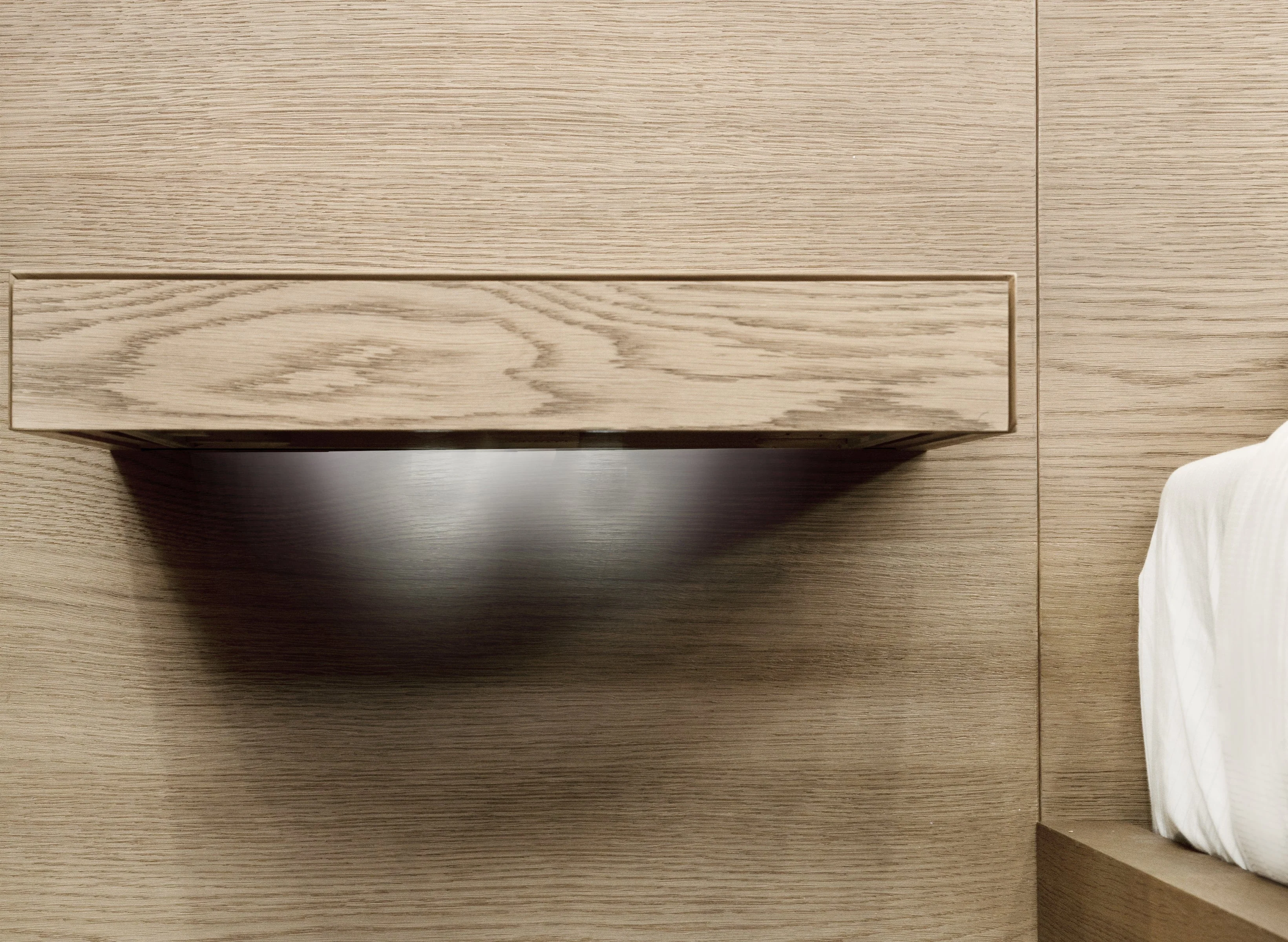 One Coastal Modern Live Edge Full Wall Bed with Floating Nightstands in Bisque - Image 10