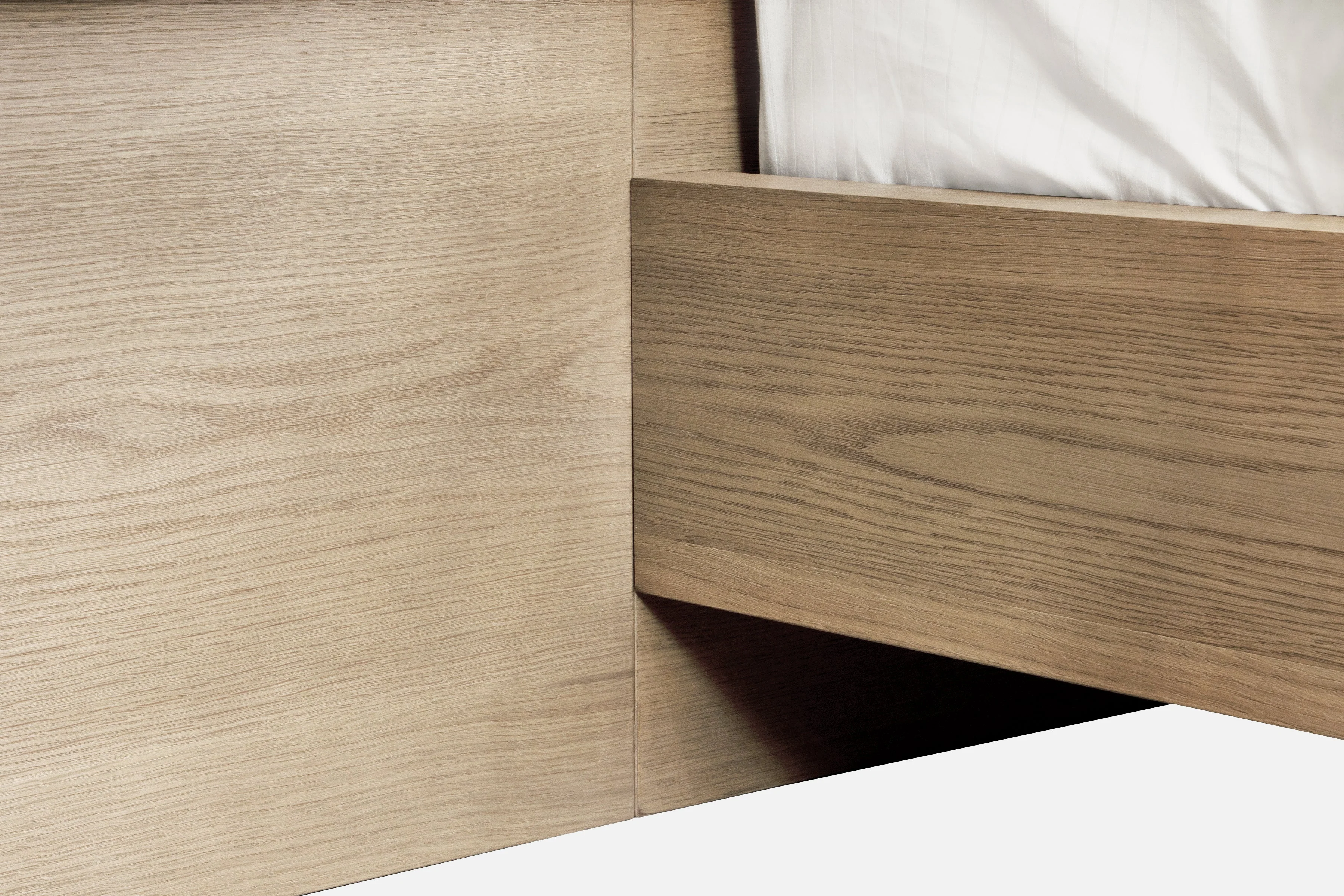 One Coastal Modern Live Edge Full Wall Bed with Floating Nightstands in Bisque - Image 6