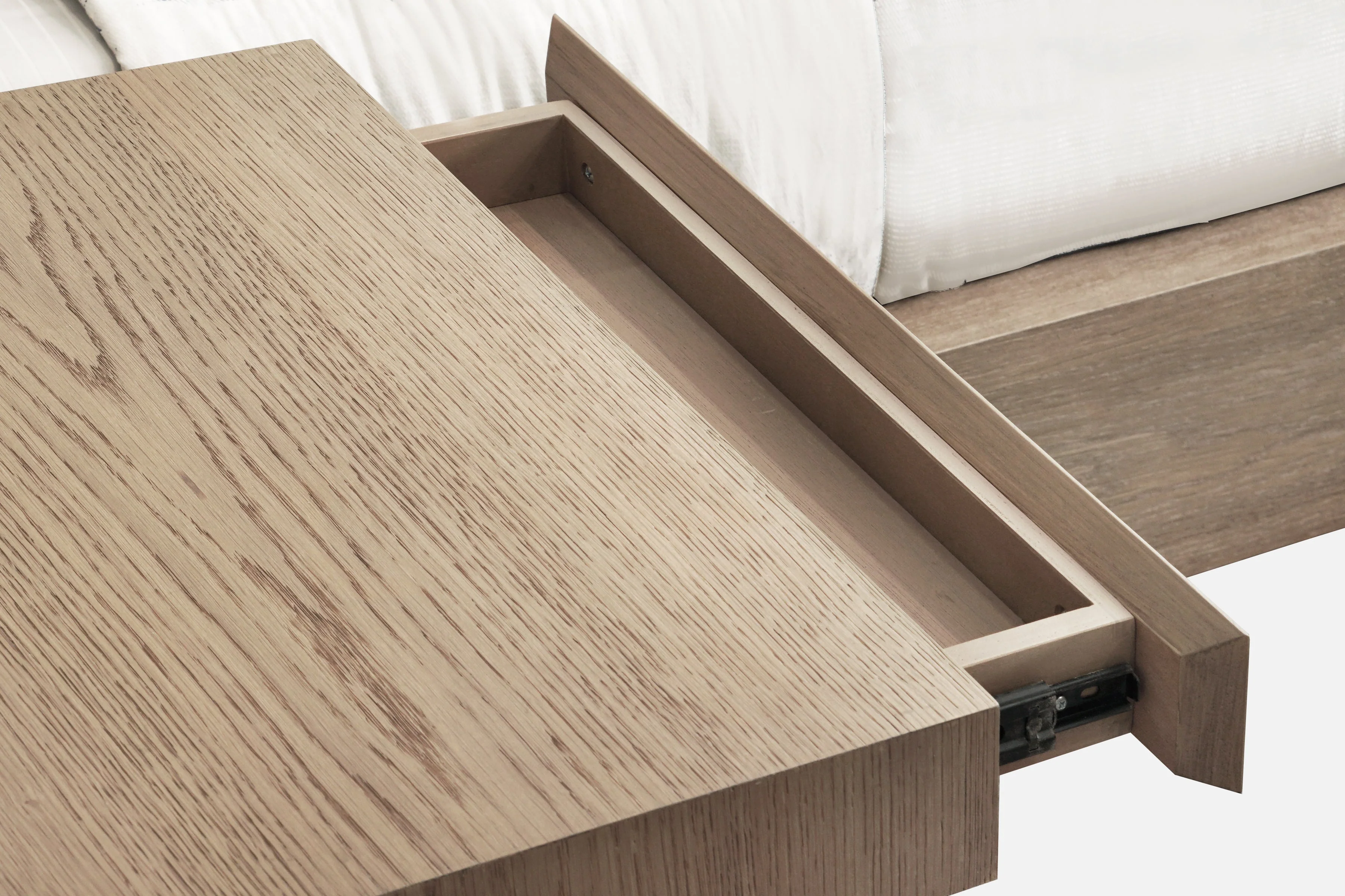 One Coastal Modern Live Edge Queen Wall Bed with Floating Nightstands in Bisque - Image 7
