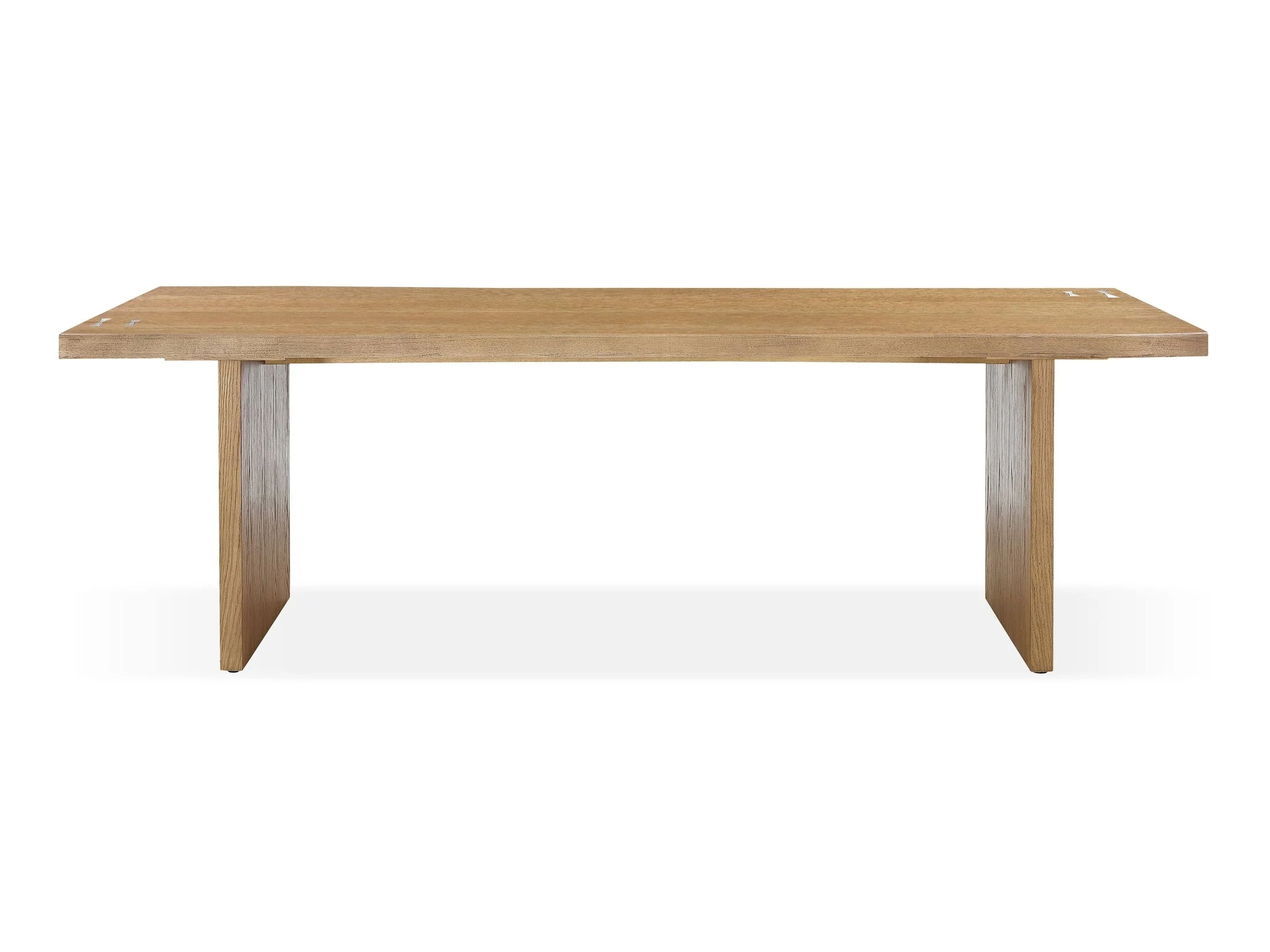 One Modern Coastal Live Edge Dining Table in White Oak