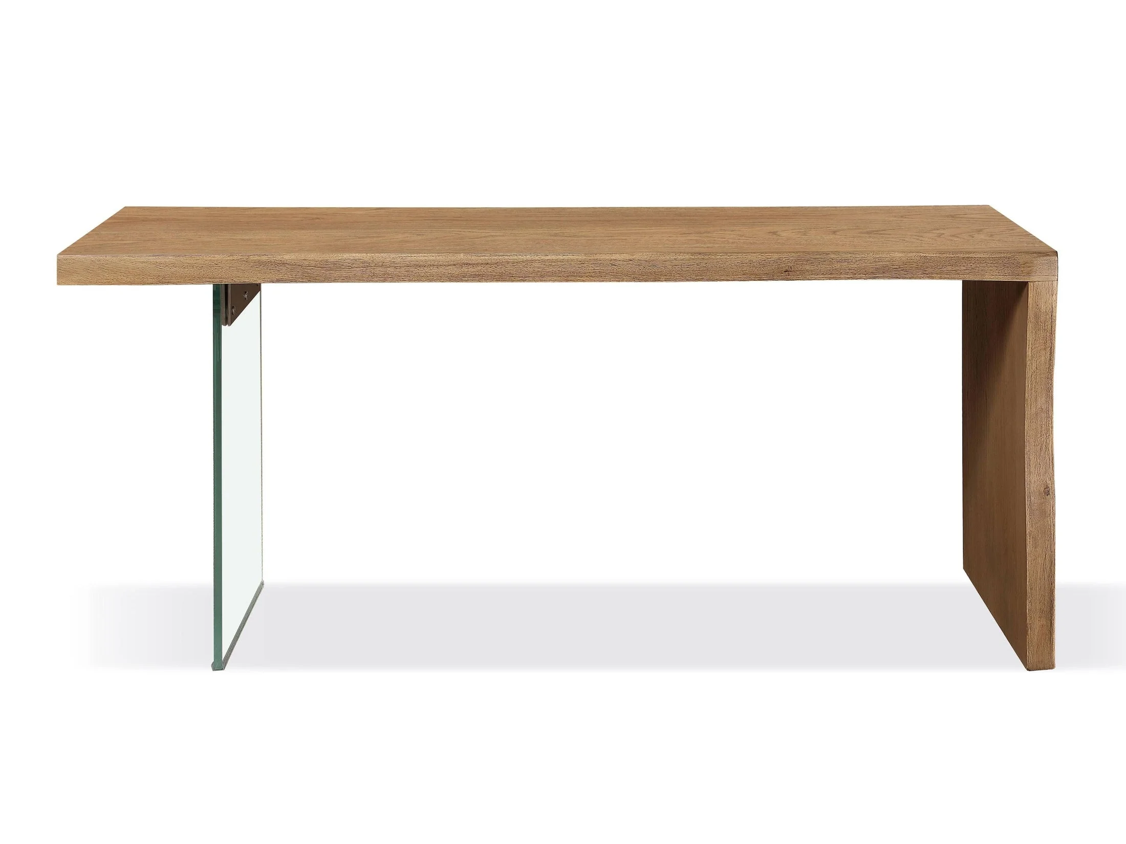 One Modern Coastal Writing Desk  in White Oak and Glass