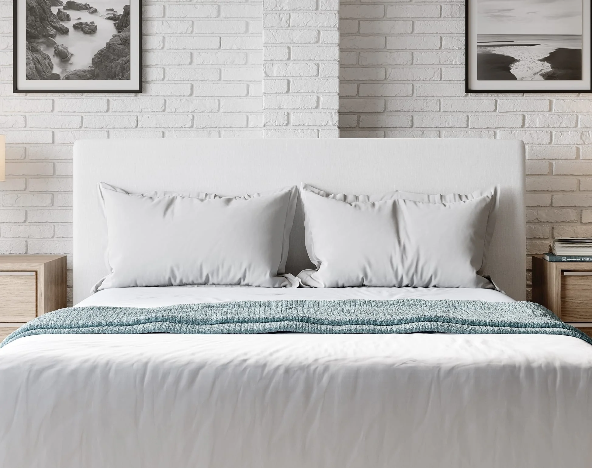 One Pearl Upholstered Modern Queen Headboard - Image 5