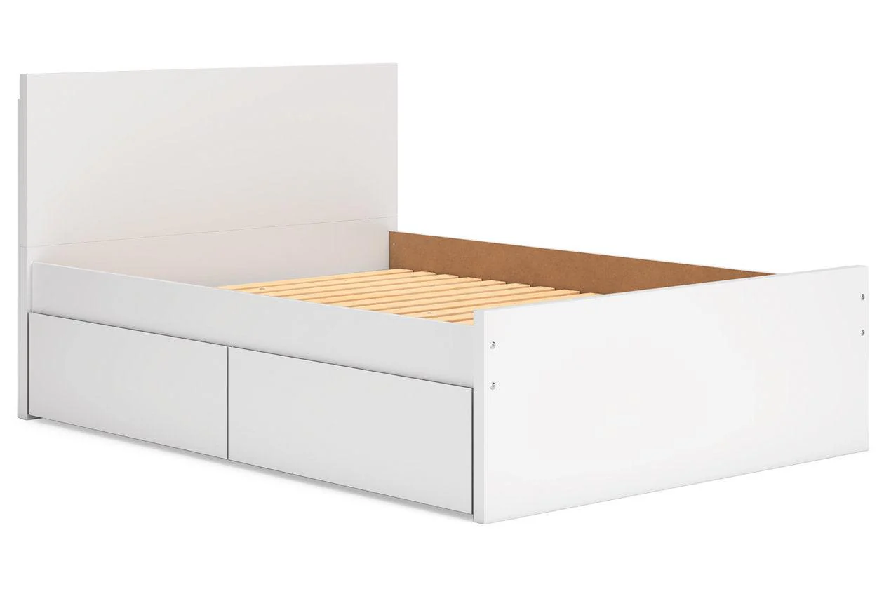 Onita White Full Panel Platform Bed with 1 Side Storage - Image 2