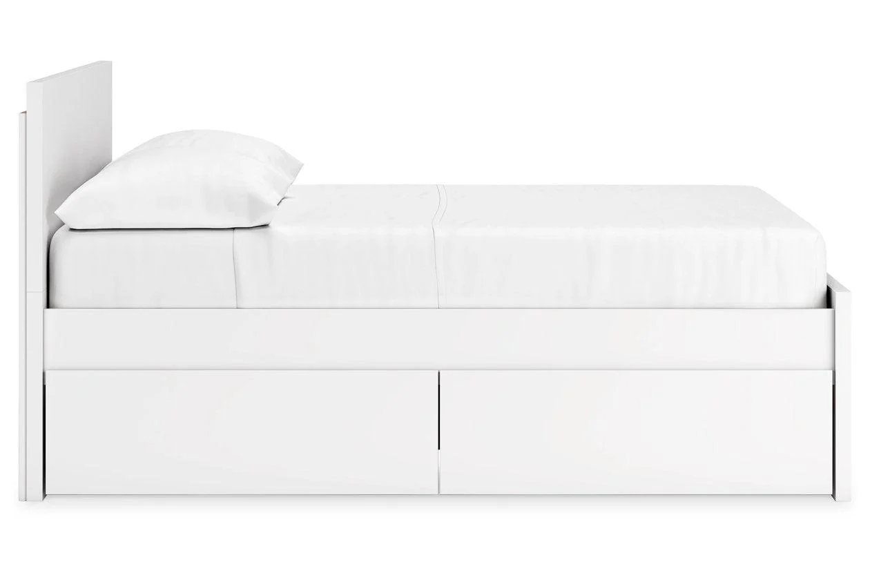 Onita White Full Panel Platform Bed with 1 Side Storage - Image 8