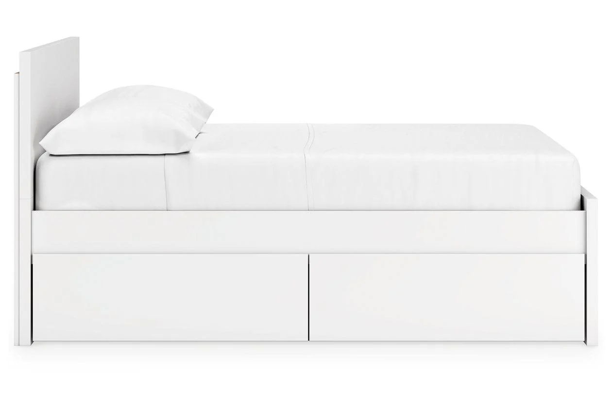 Onita White Full Panel Platform Bed with 2 Side Storage - Image 8